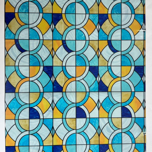Geo Rings Stained Glass Decorative Window Film