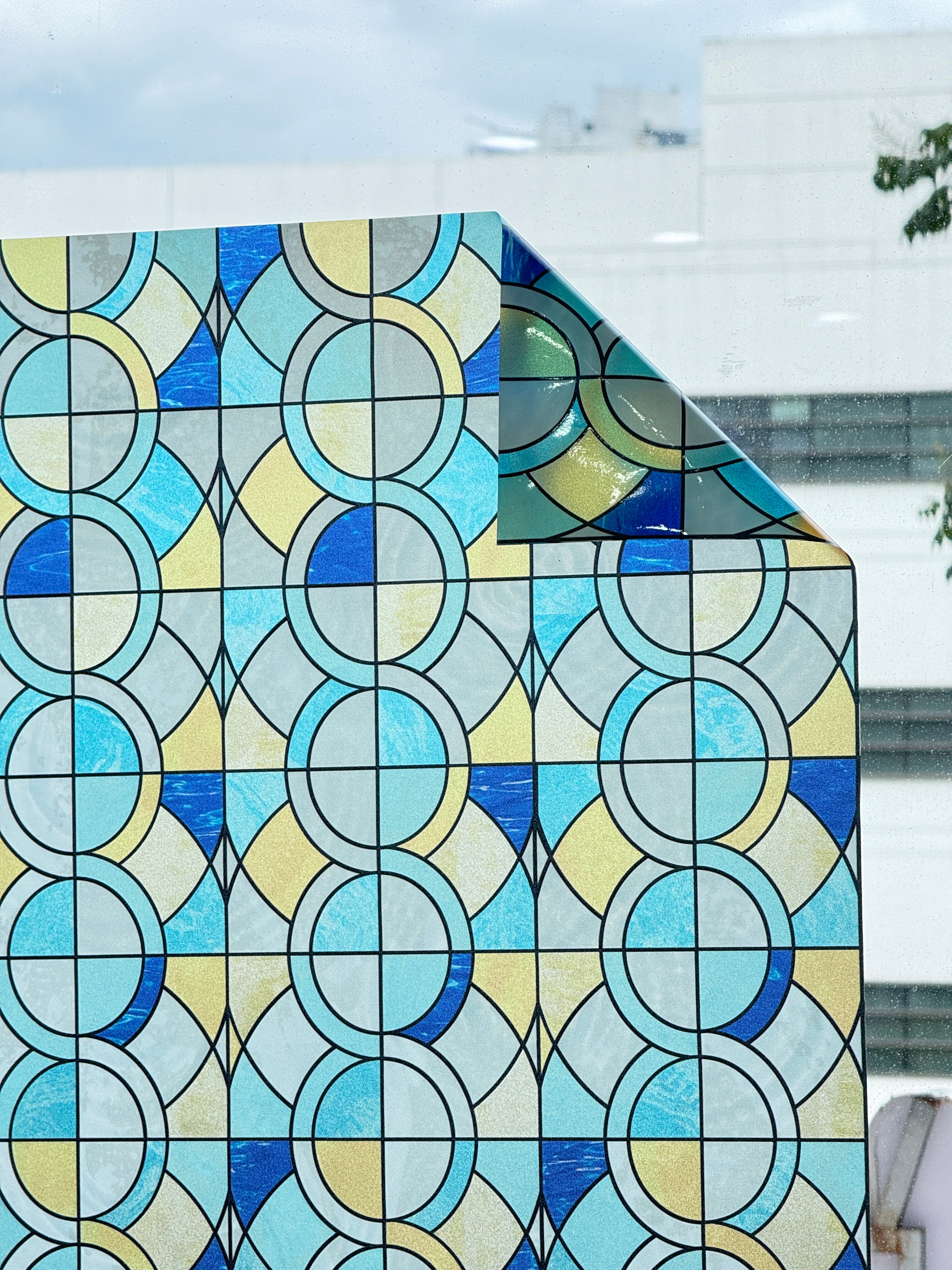 Película decorativa para ventanas con vitrales Victoria