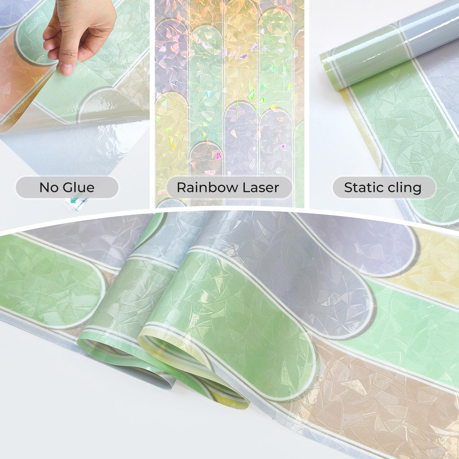 Laser Macaron Decorative & Privacy Window Film for Home Windows-Fancyfix