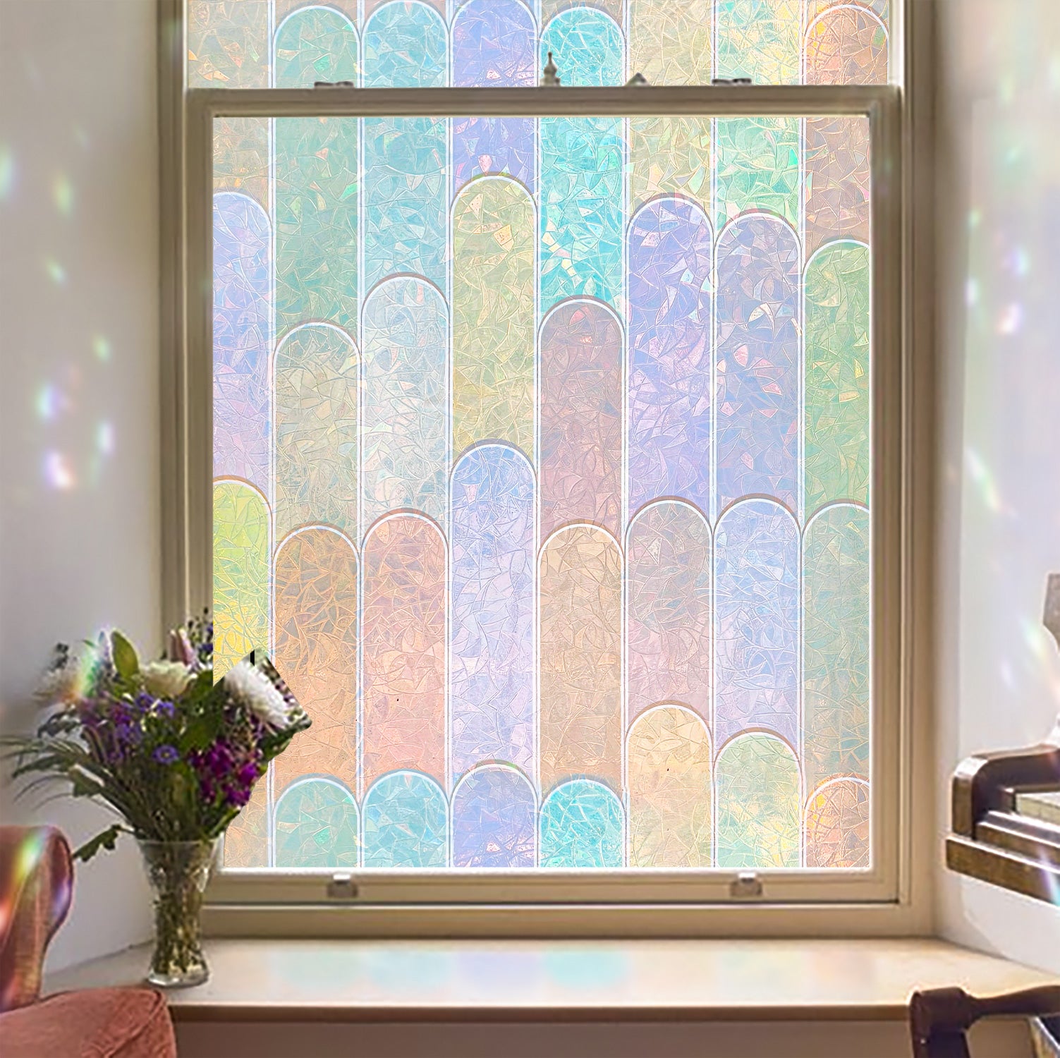 Laser Macaron Decorative & Privacy Window Film for Home Windows-Fancyfix
