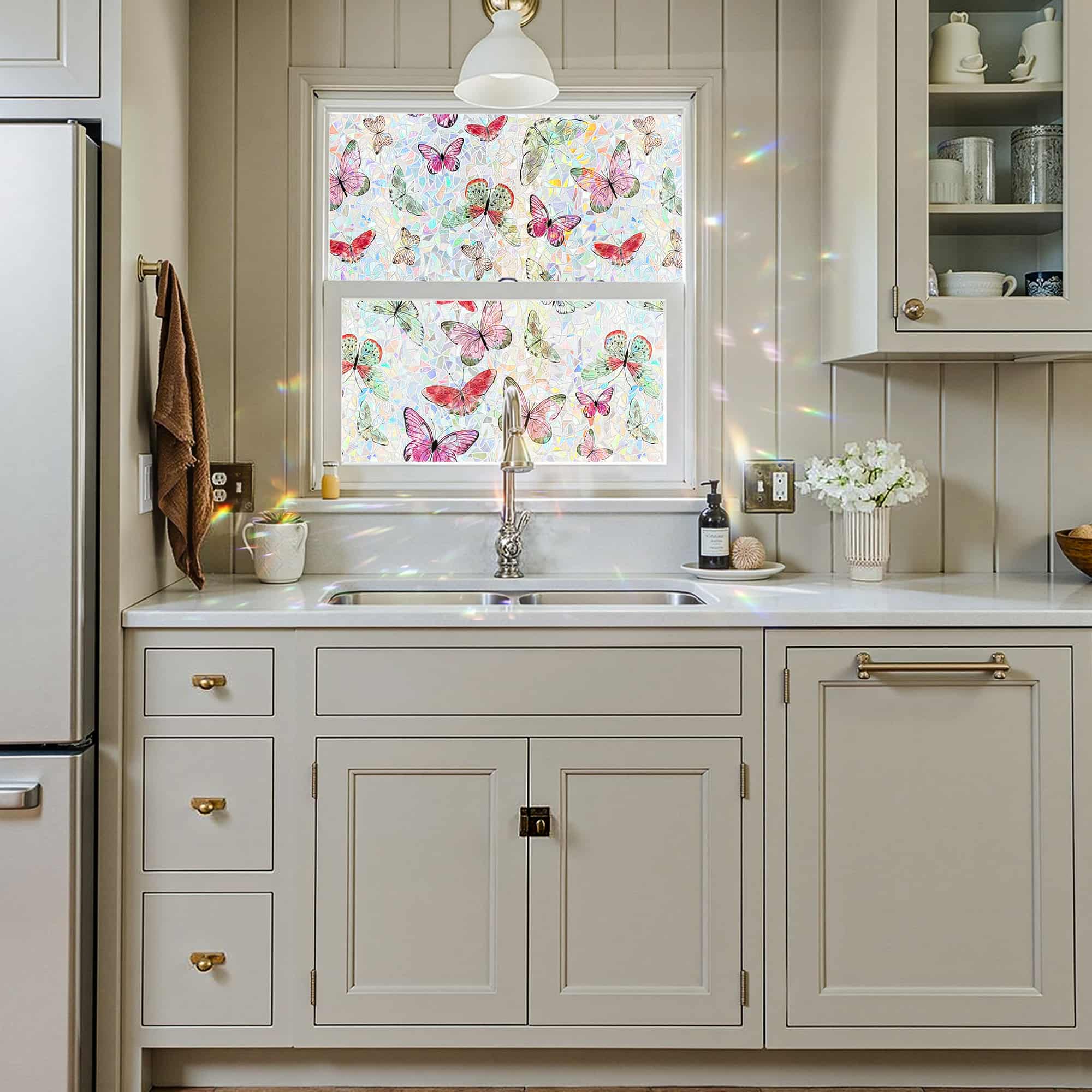 Laser Butterfly Stained Glass Decorative Window Film