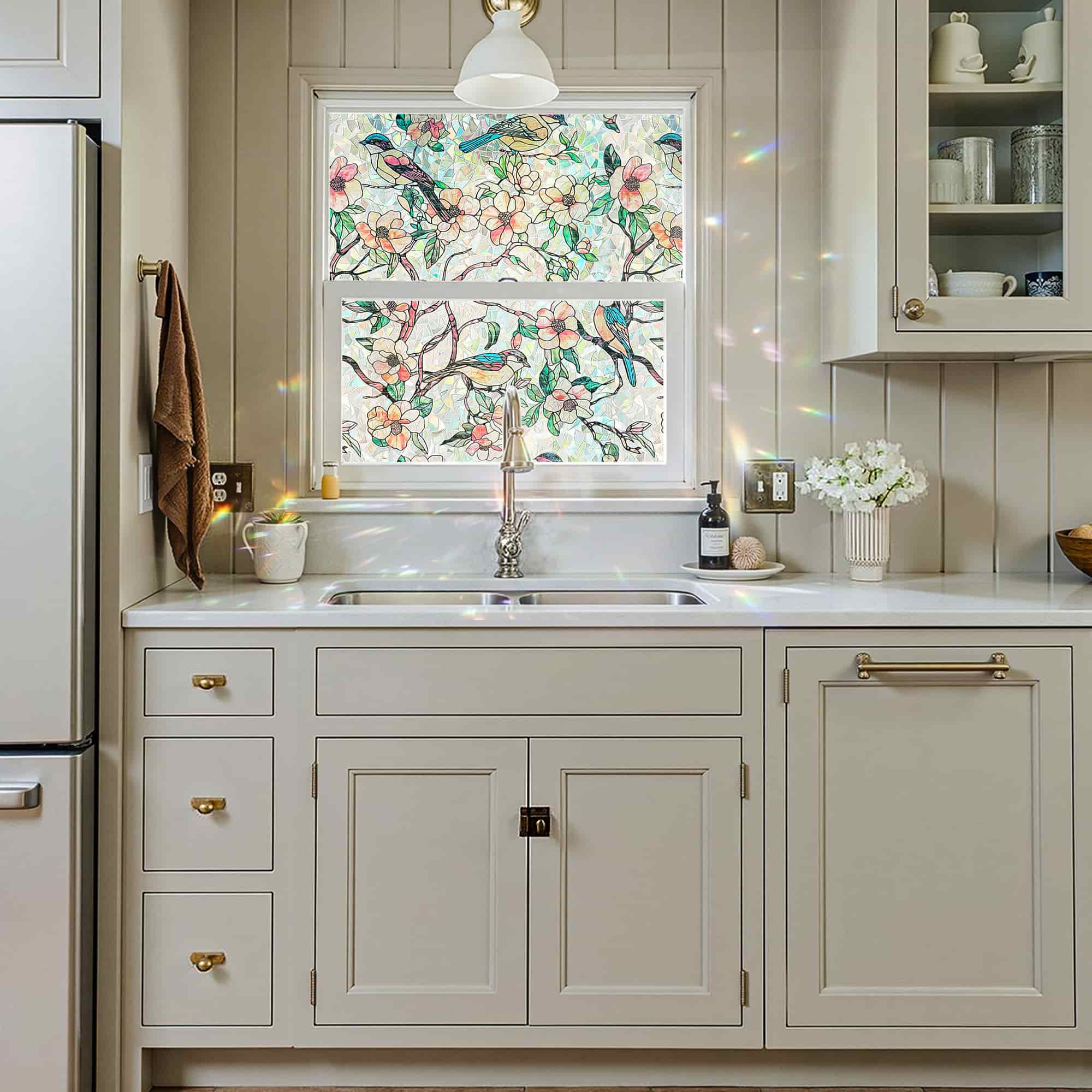 Laser Paradise Stained Glass Decorative Window Film