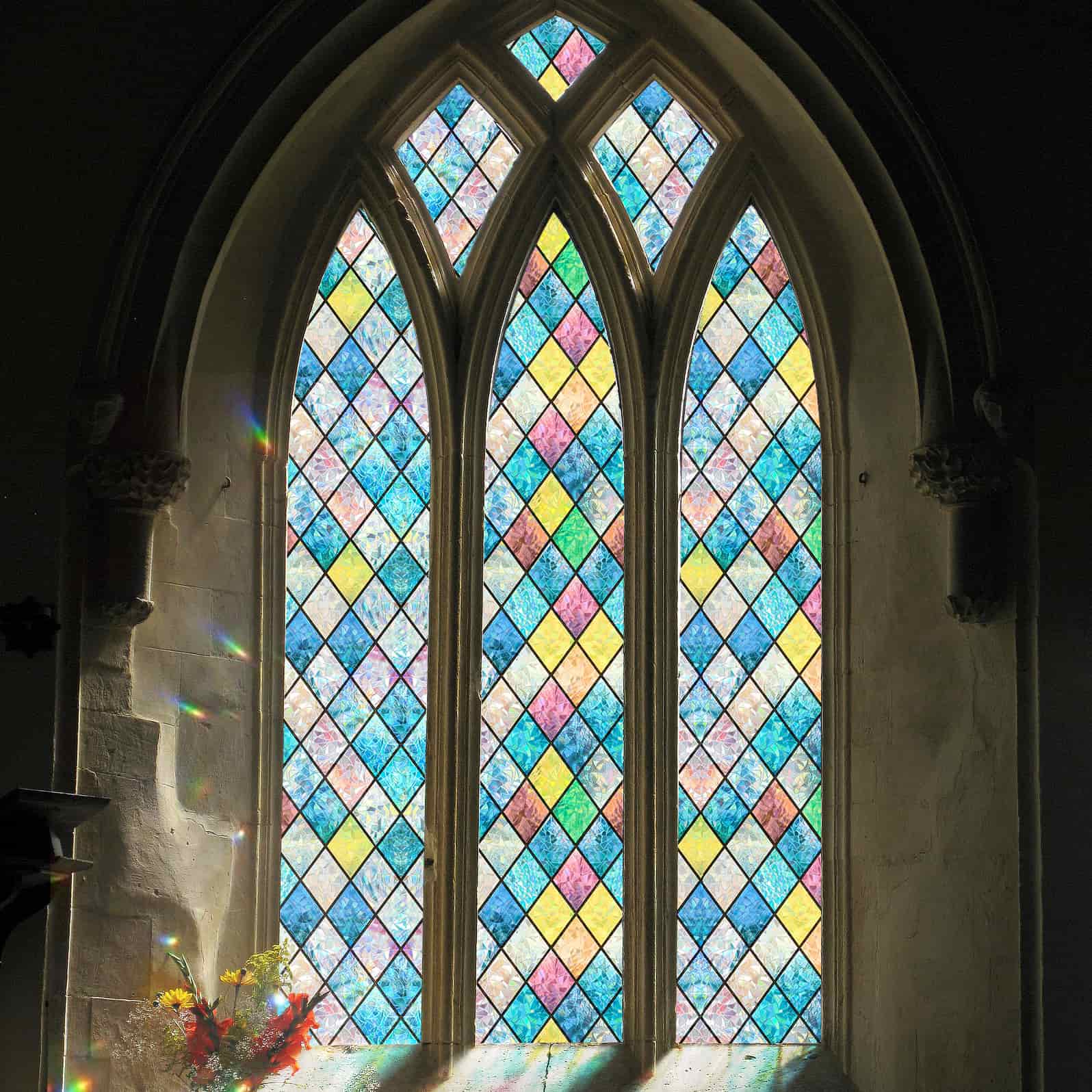 Laser Colorful Diamond Stained Glass Decorative Window Film