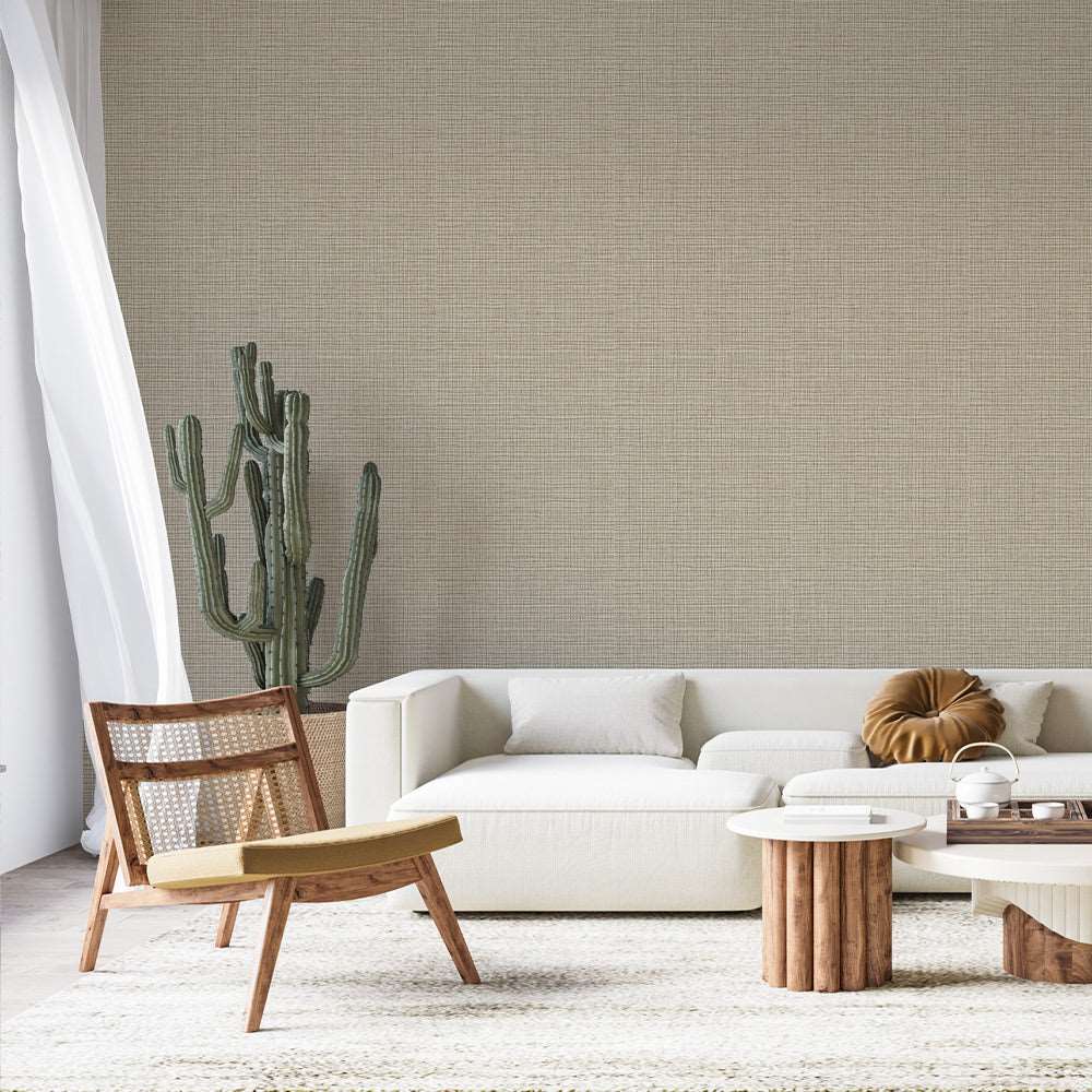 Light Brown Linen Wallpaper