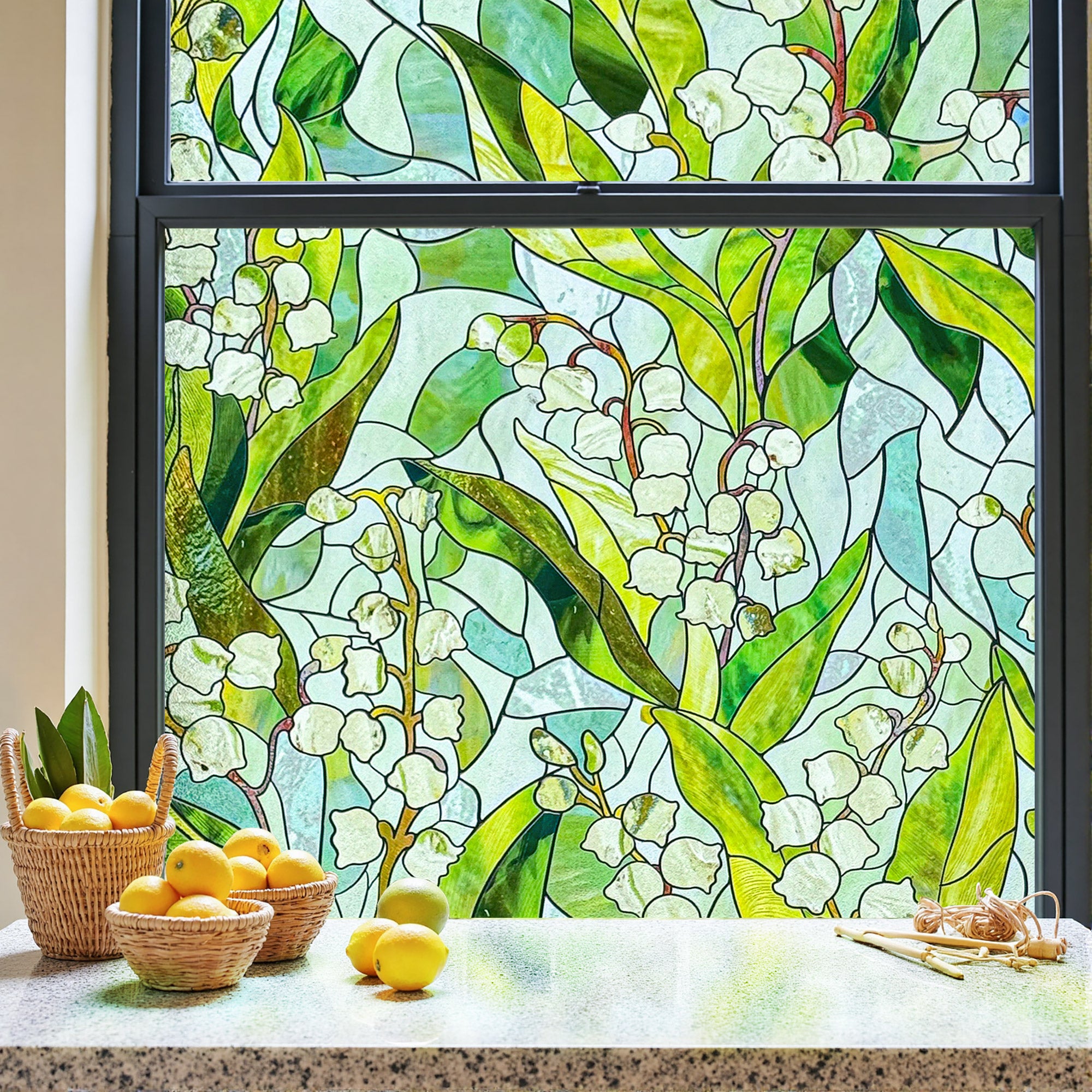 Film décoratif pour vitres en vitrail Westlight Charm