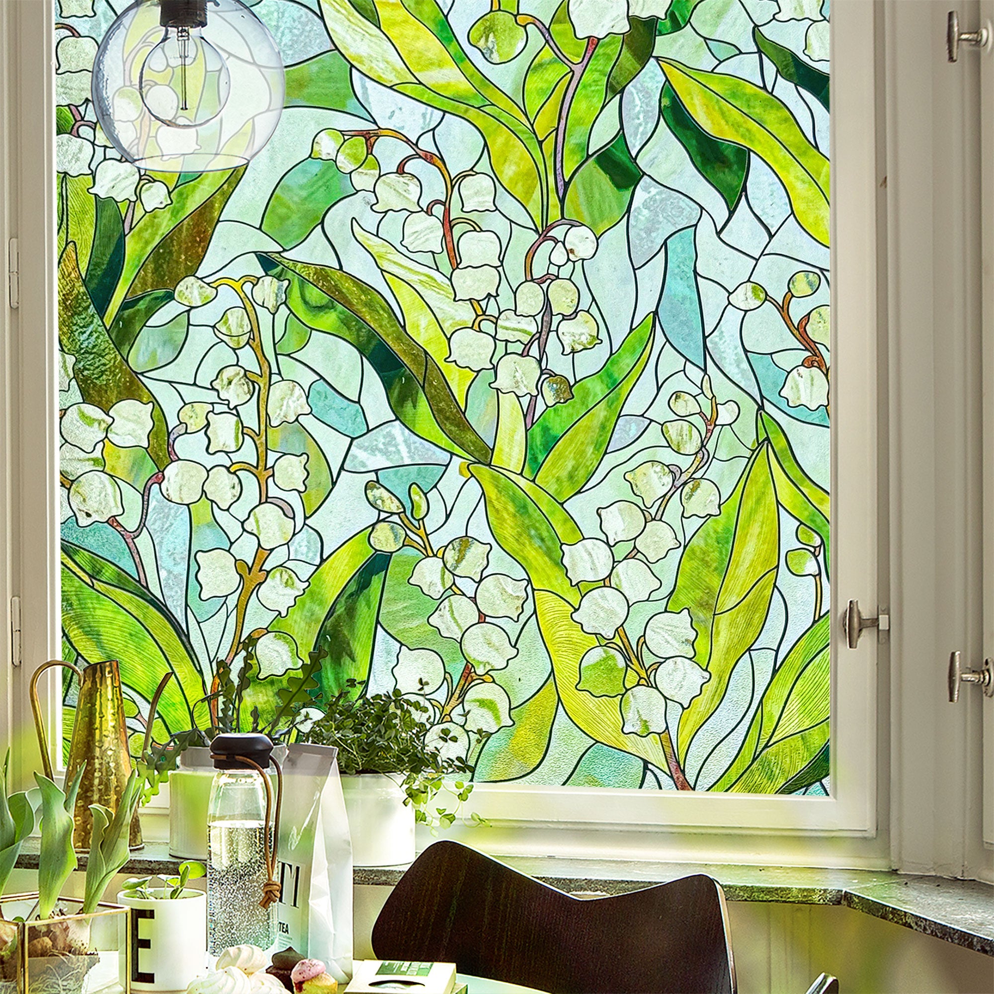 Film décoratif pour vitres en vitrail Westlight Charm