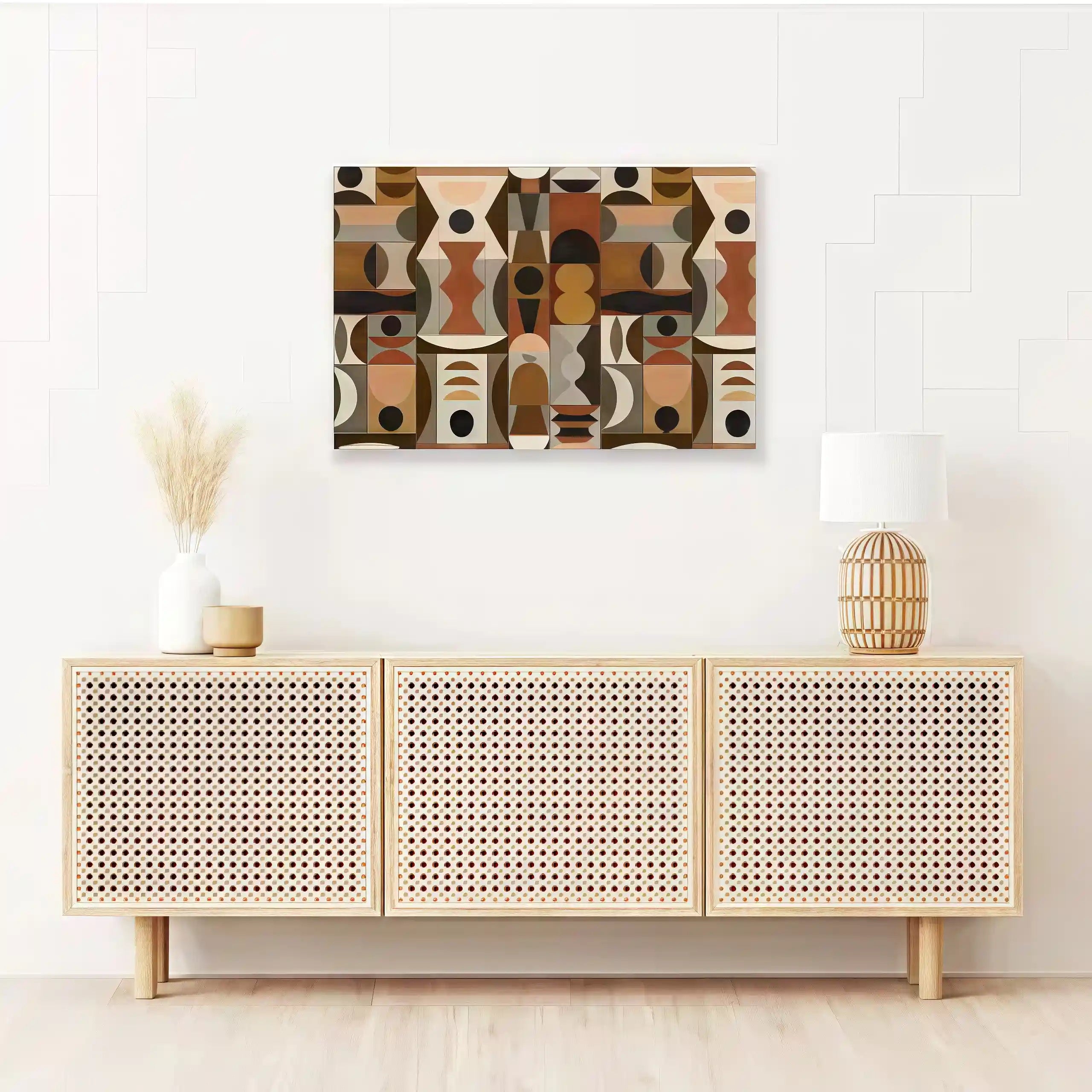 Mid-Century Modern Geometric Abstract Wall Art Poster - Retro Minimalist