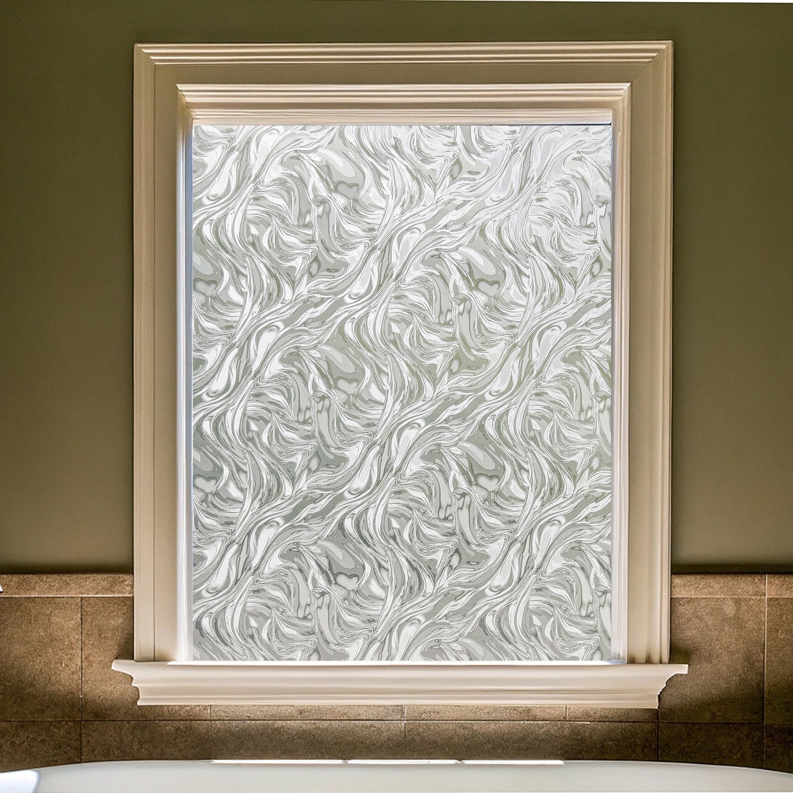 Ocean Currents Stained Glass Decorative Window Film