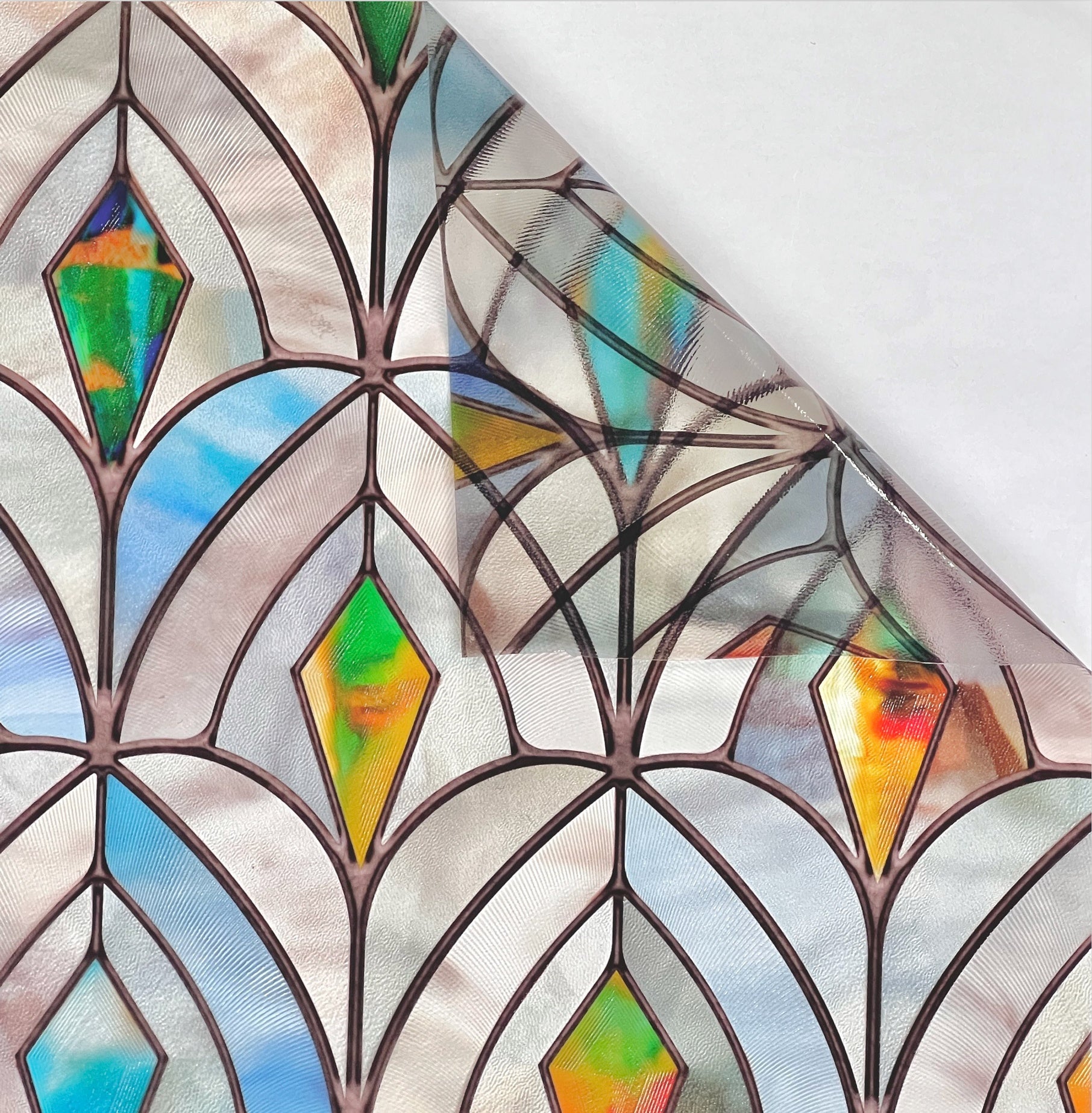 Peacocks Gemstone Stained Glass Decorative Window Film
