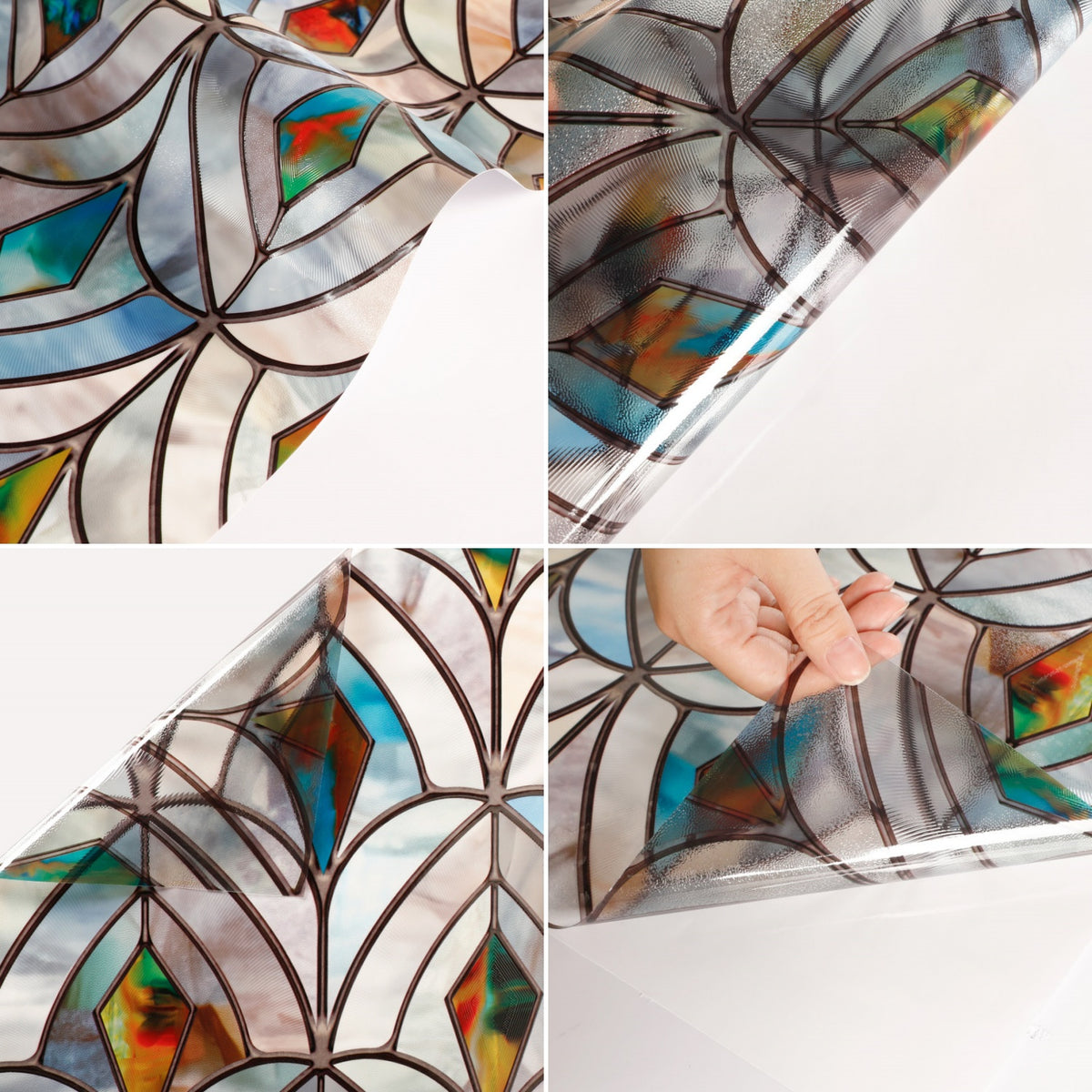 Peeling and applying Peacocks static-cling film