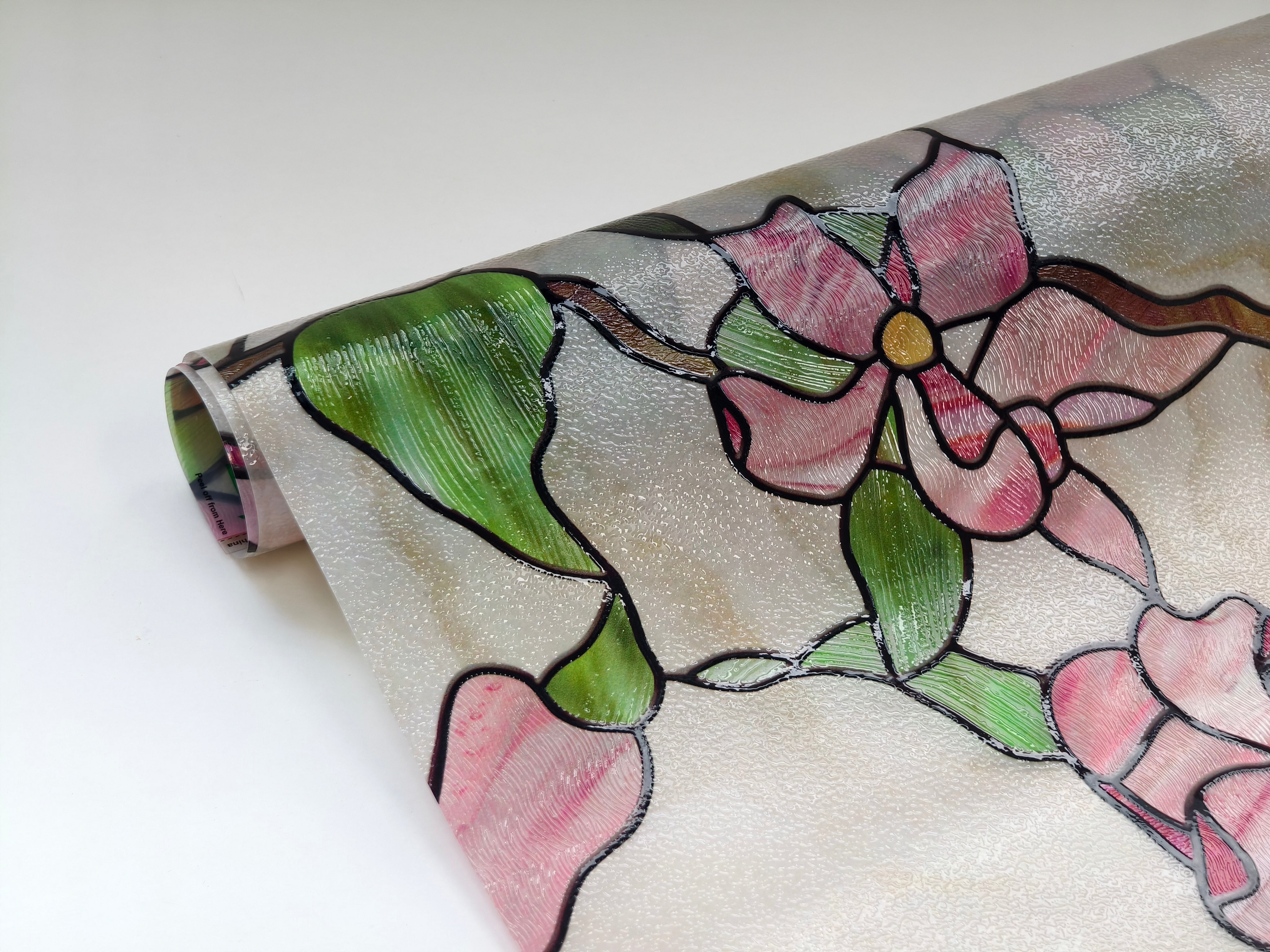 Film décoratif pour vitres en vitrail Lily