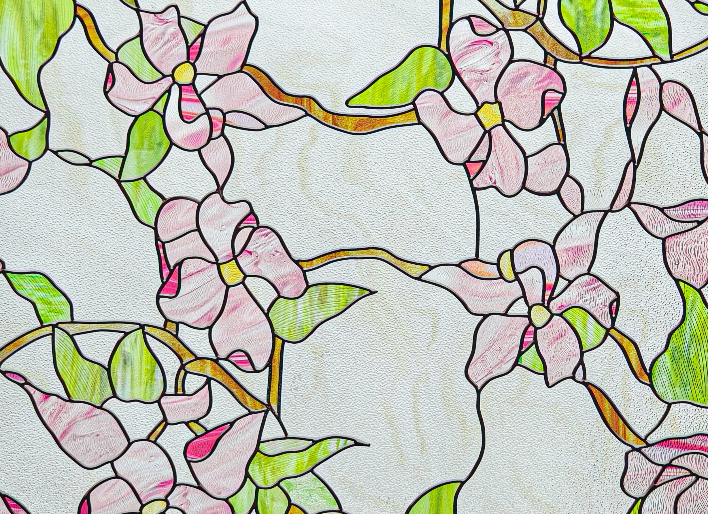 Film décoratif pour vitres en vitrail Lily