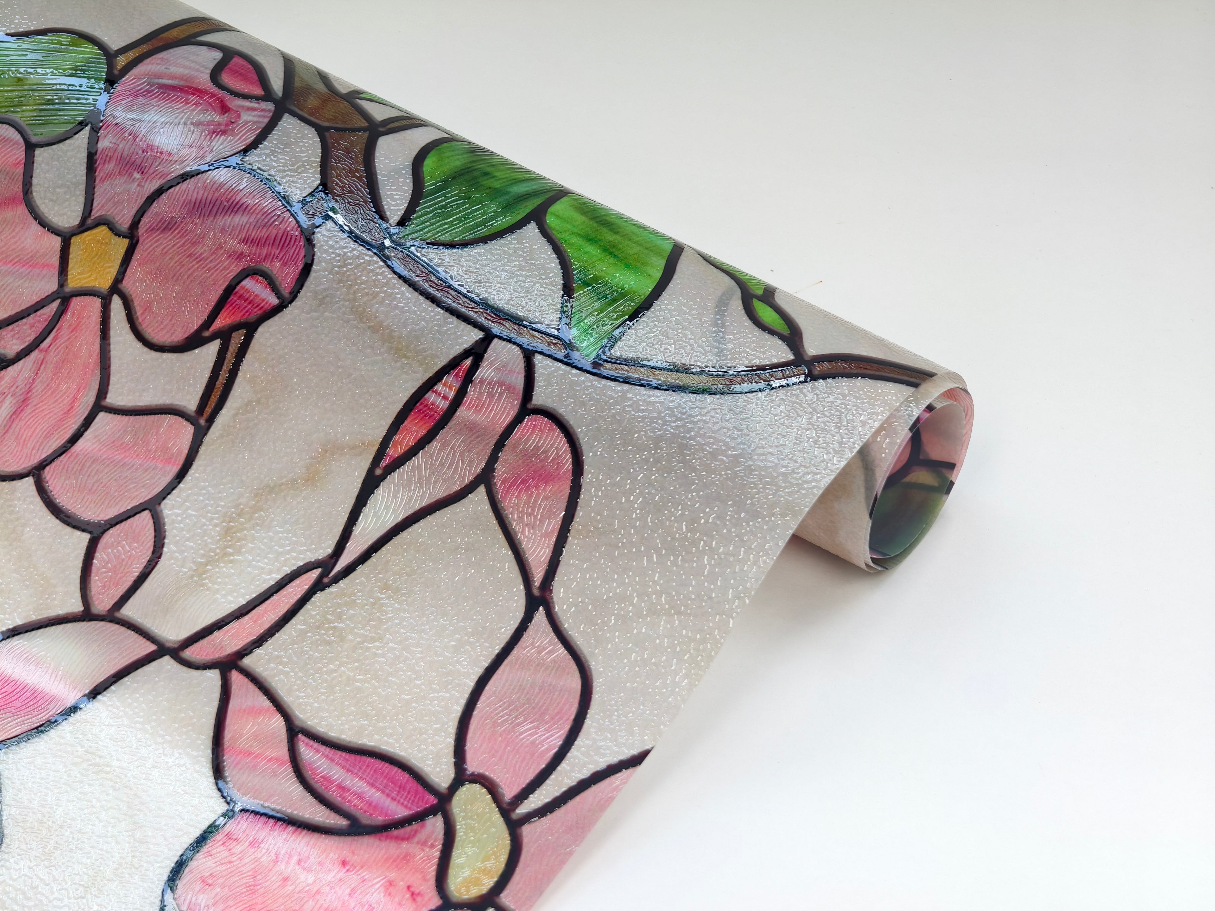 Film décoratif pour vitres en vitrail Lily