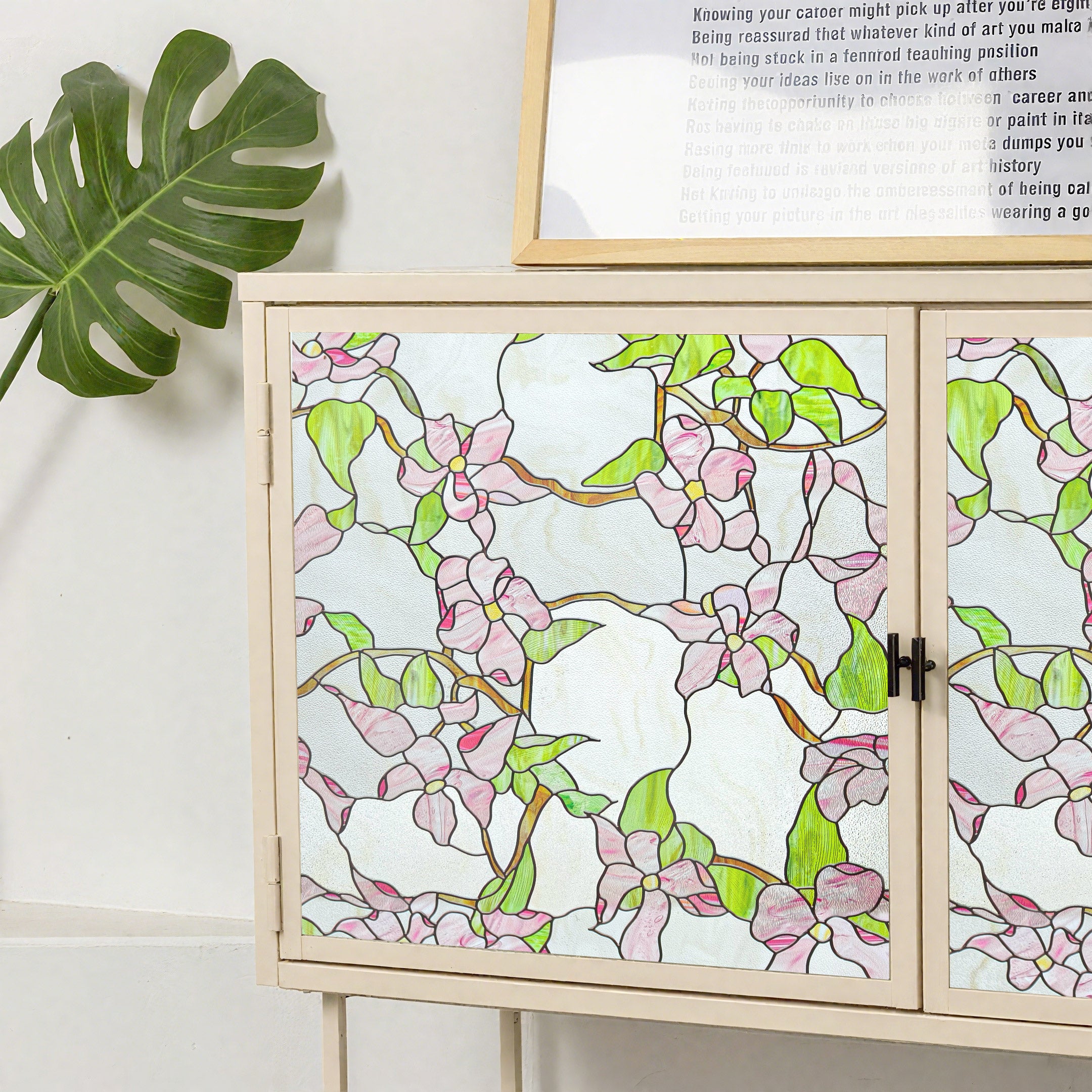 Film décoratif pour vitres en vitrail Lily