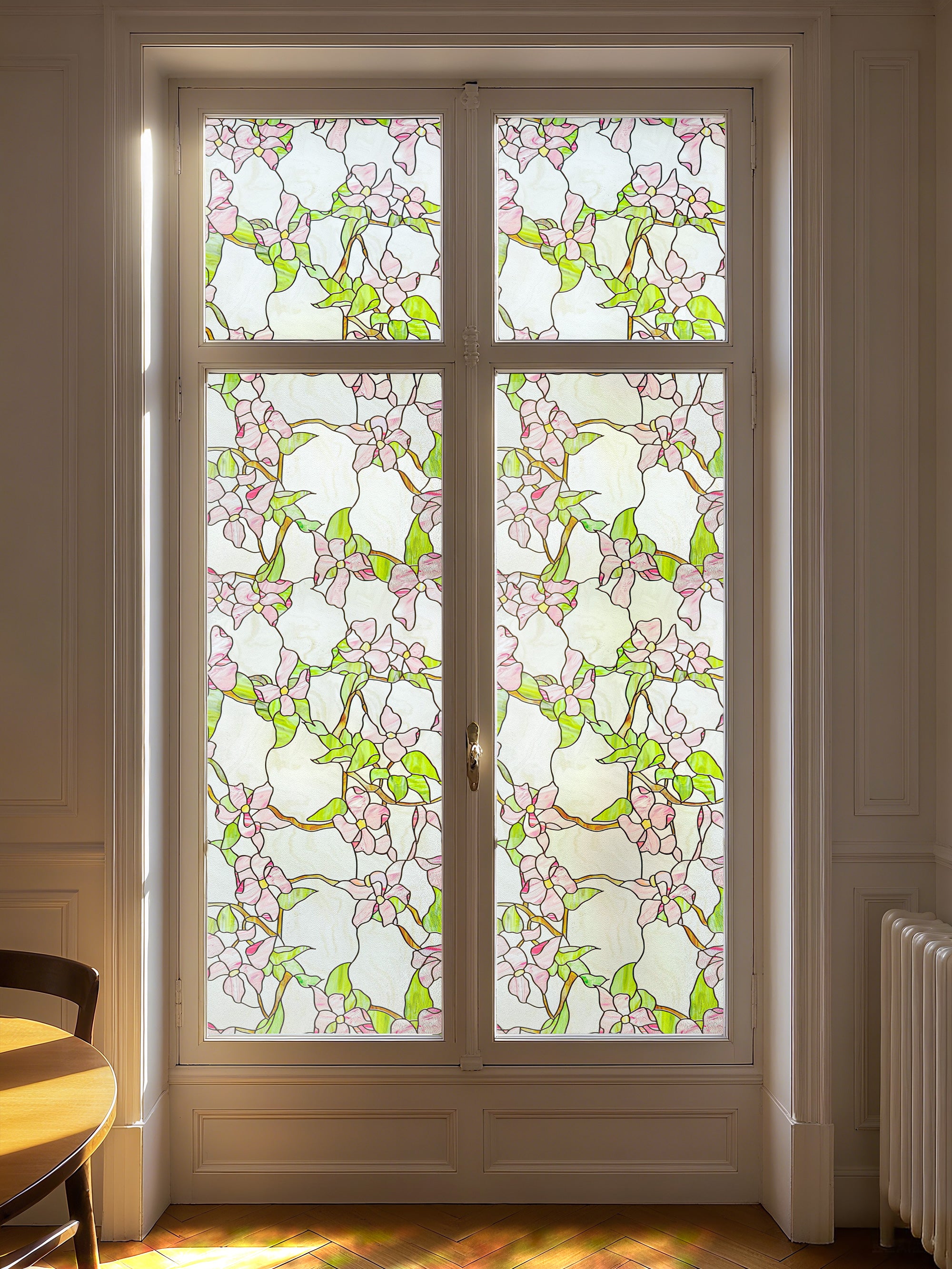 Film décoratif pour vitres en vitrail Lily