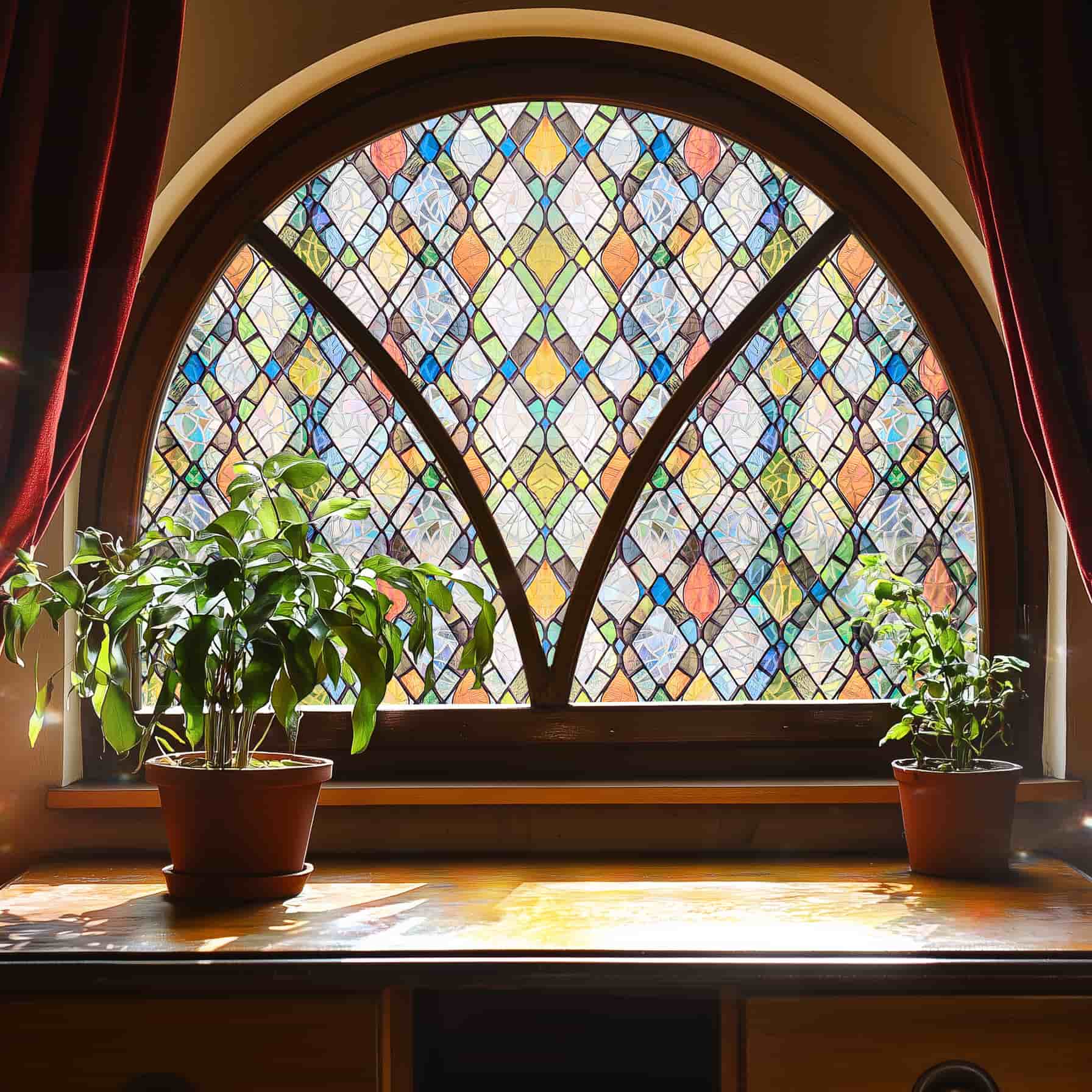 Rainbow Crystal Shards Stained Glass Decorative Window Film