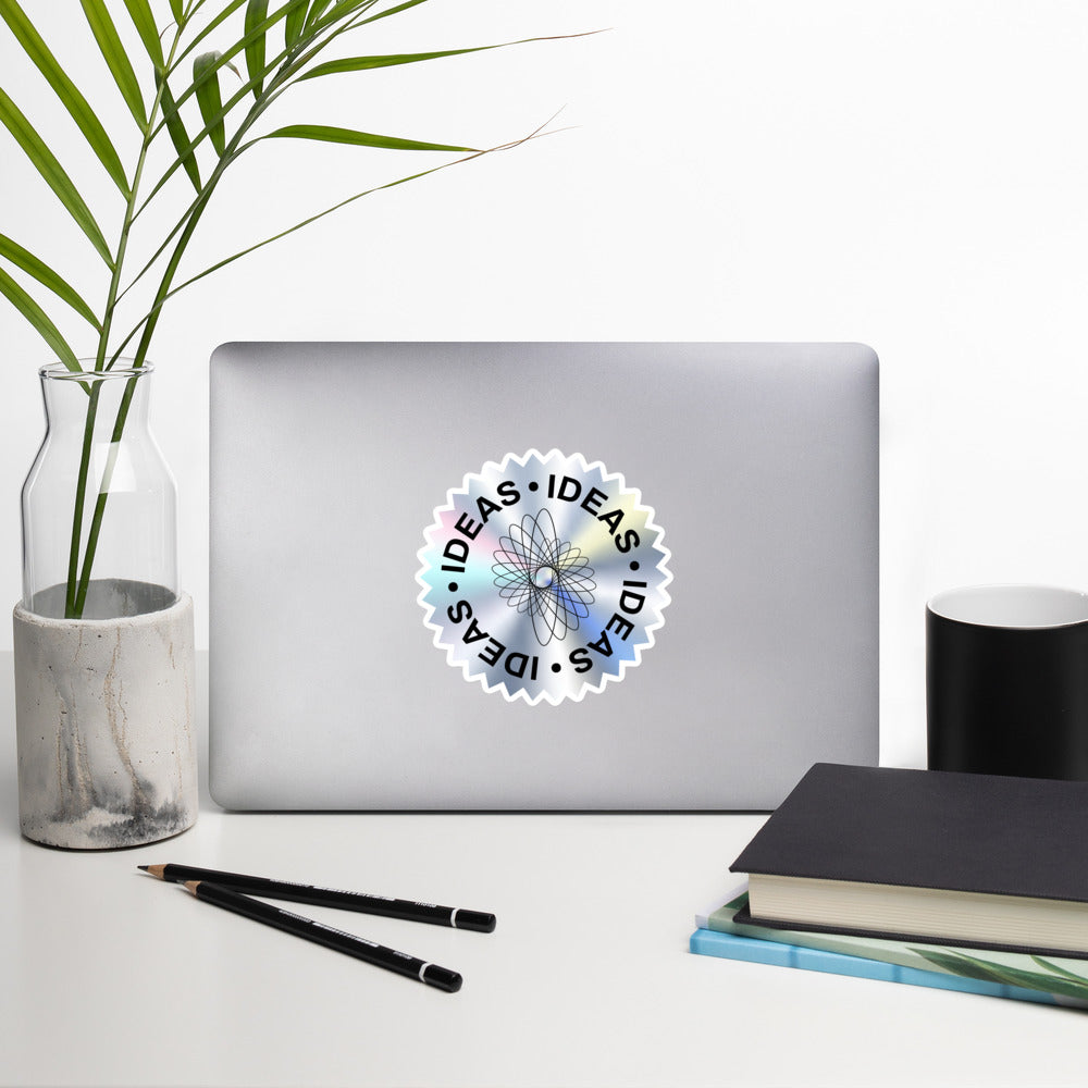 Rainbow Shimmer Round Stickers – Sparkling Colorful Adhesive Decals laptop