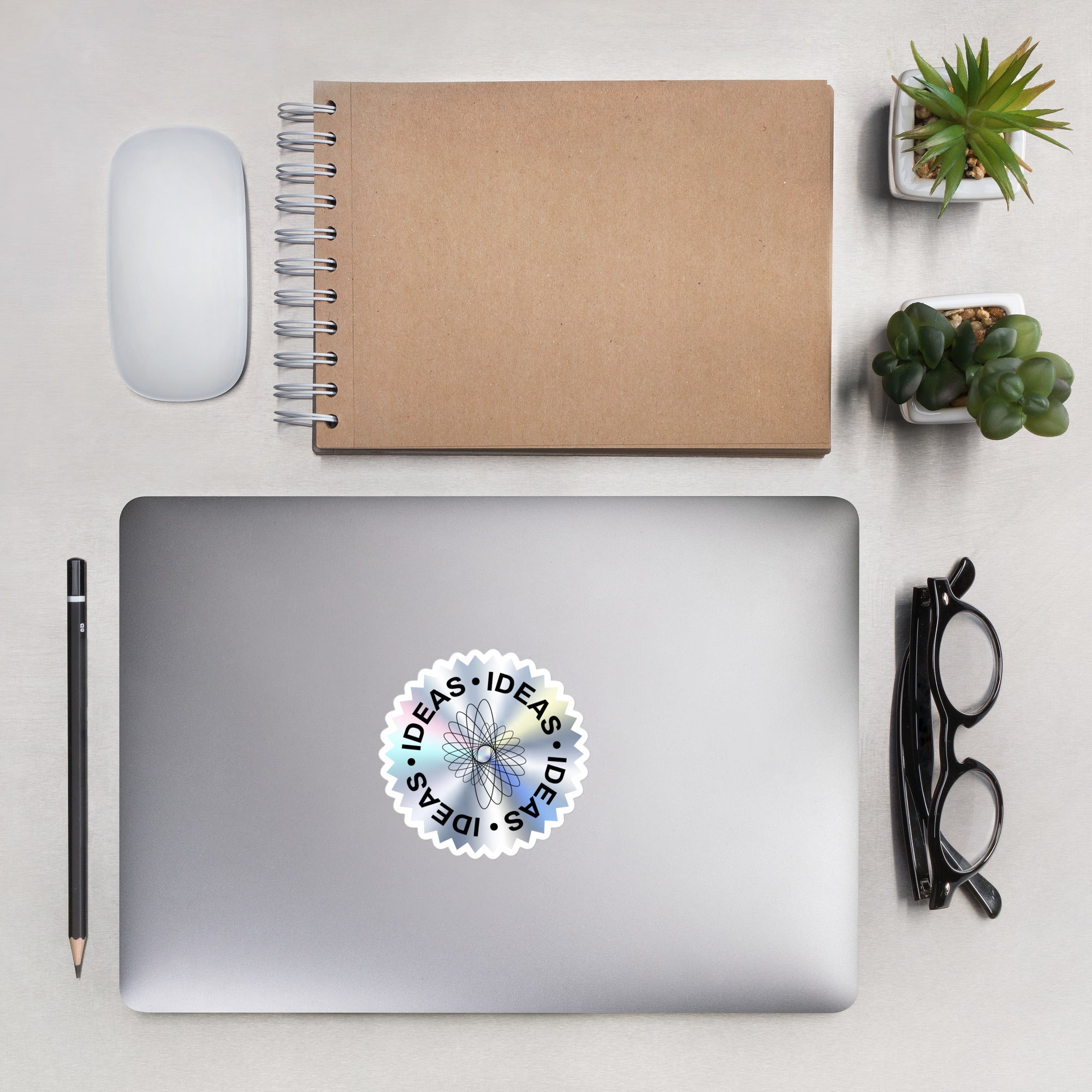 Rainbow Shimmer Round Stickers – Sparkling Colorful Adhesive Decals laptop decoration