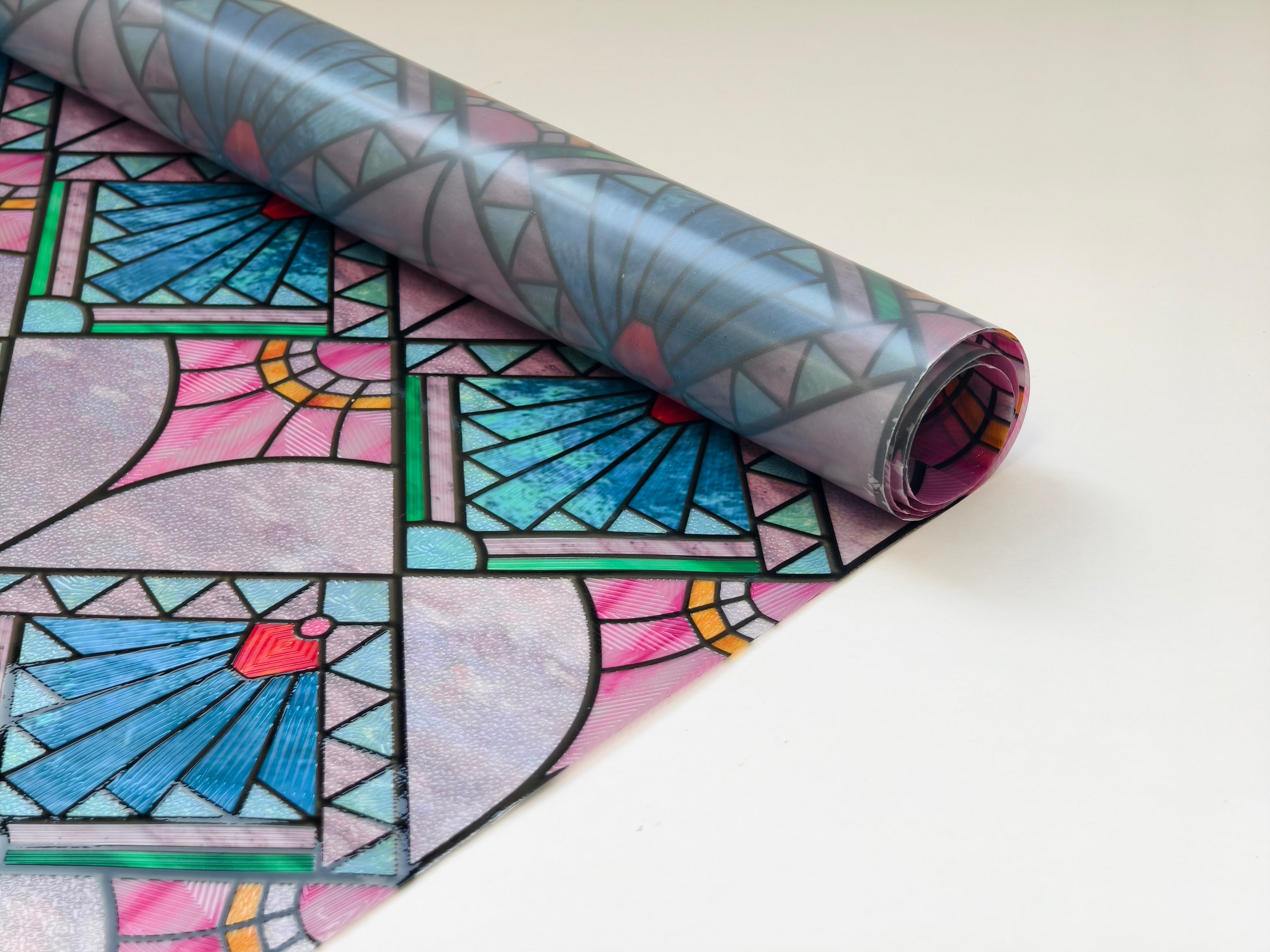 Film décoratif pour vitres en vitrail Lily