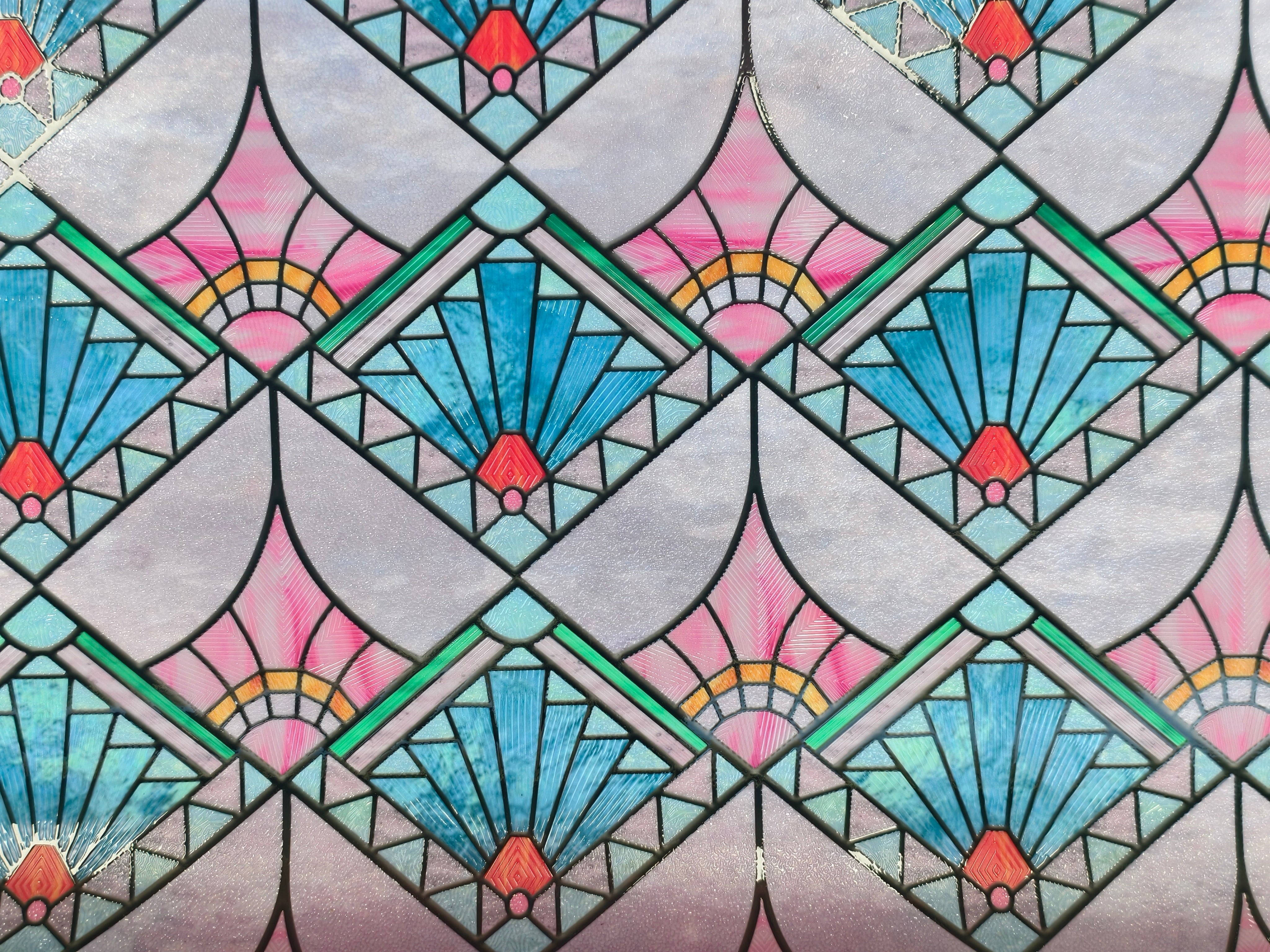 Film décoratif pour vitres en vitrail Lily