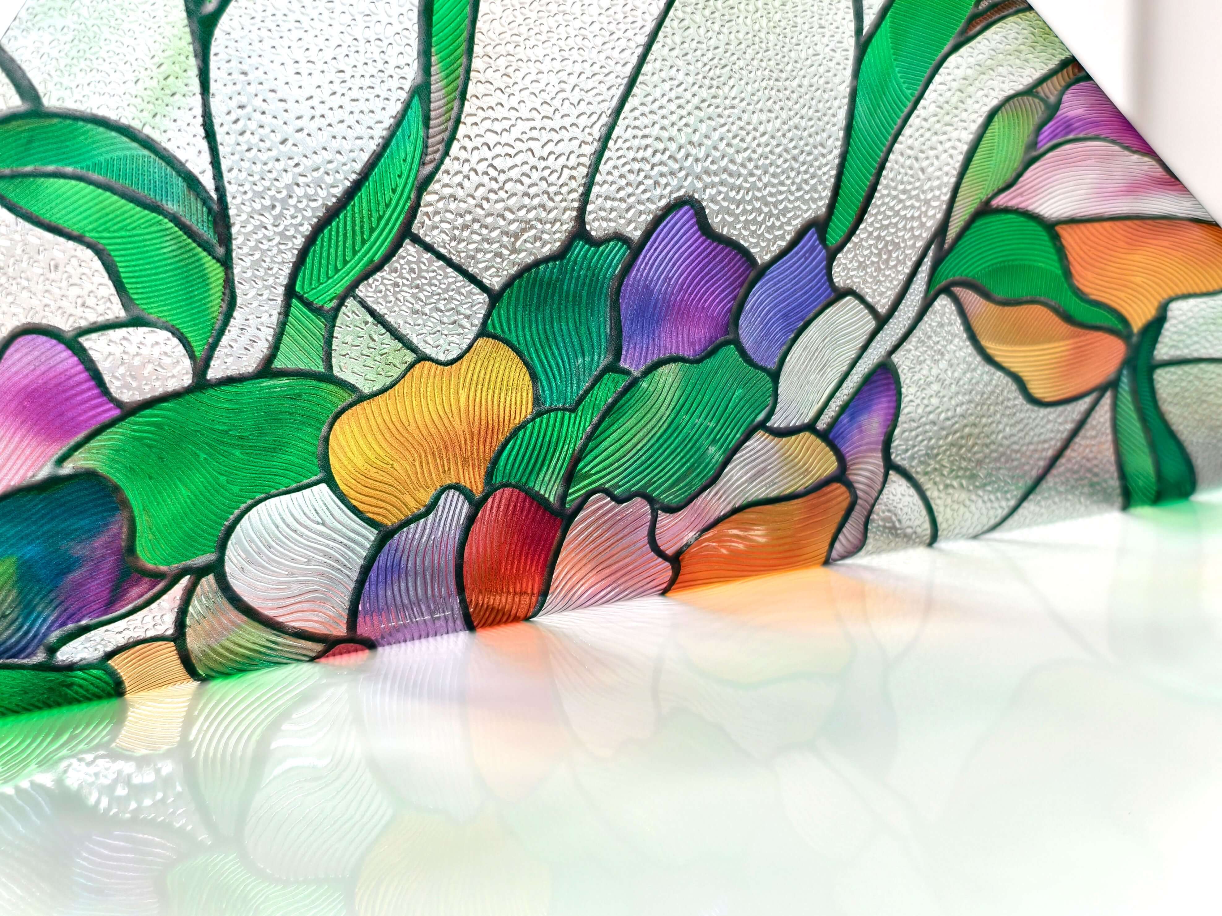 Film décoratif pour fenêtre en vitrail Pansy