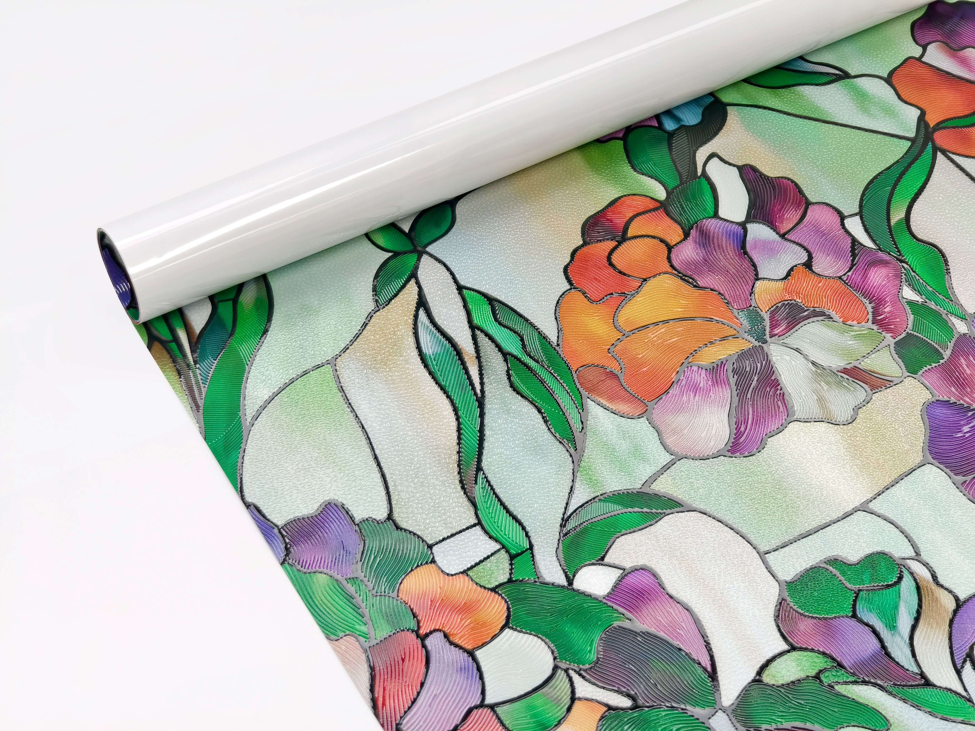 Film décoratif pour fenêtre en vitrail Pansy