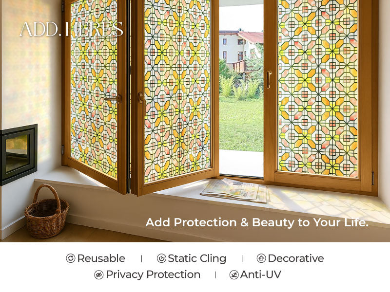 Film décoratif pour vitres en vitrail Tessly