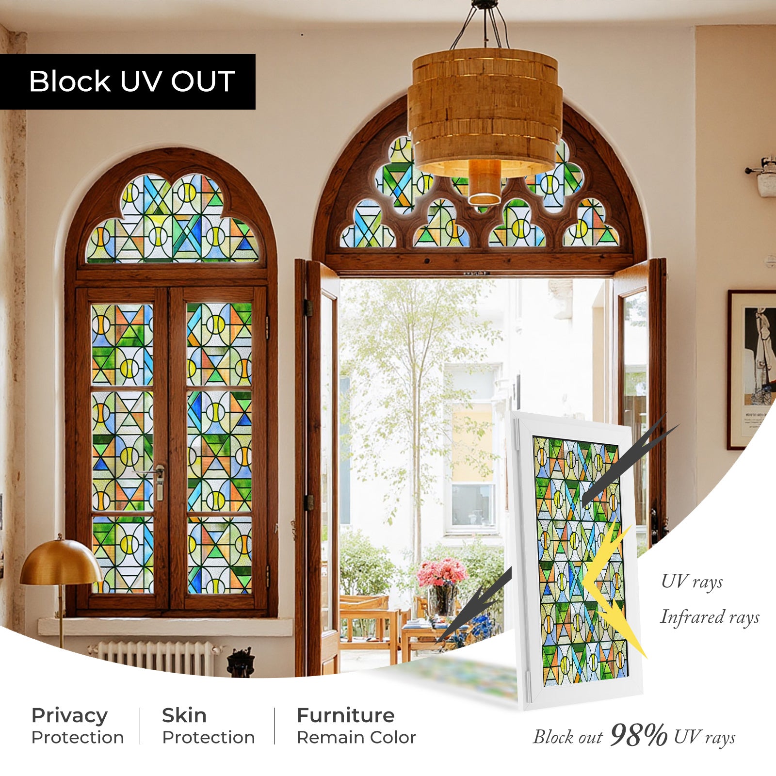 Film décoratif pour vitres teintées Blue Clover Glow