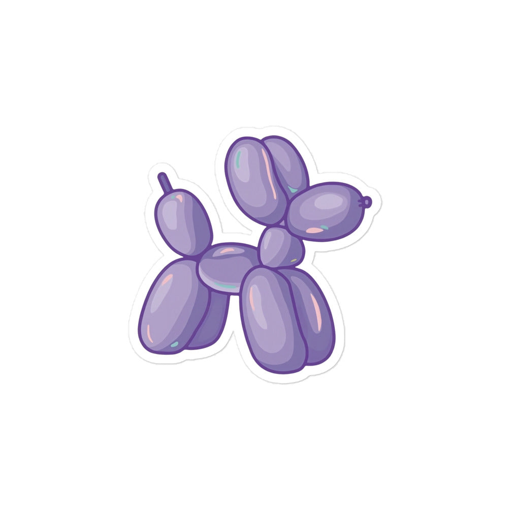 Vibrant Purple Balloon Puppy Sticker – Cute Dog Art Decorative Sticker
