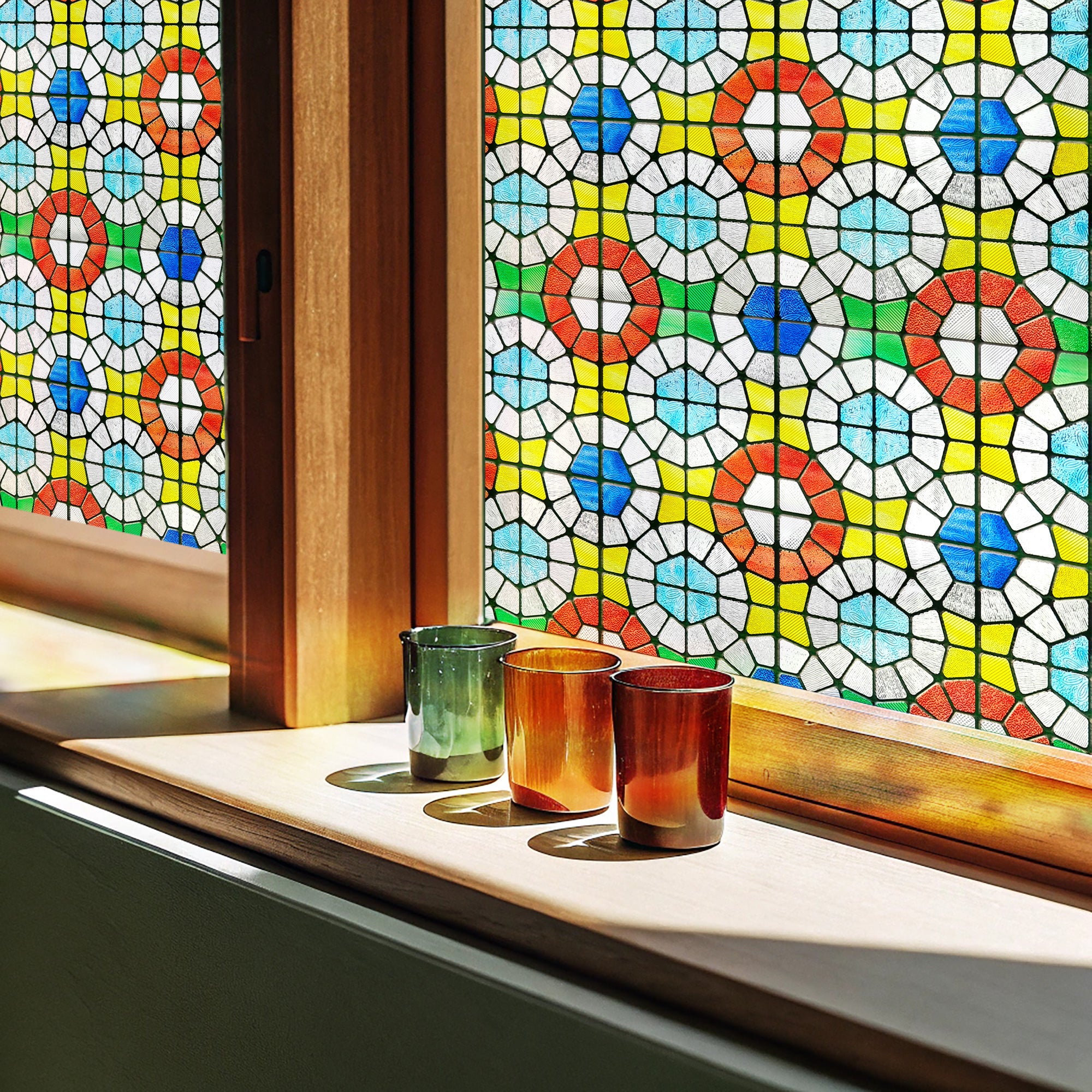 Film décoratif pour vitres en vitrail Westlight Charm