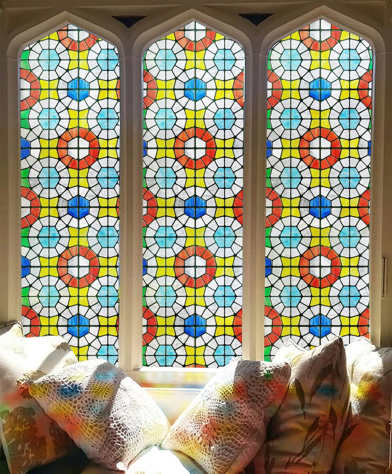 Film décoratif pour vitres en vitrail Westlight Charm