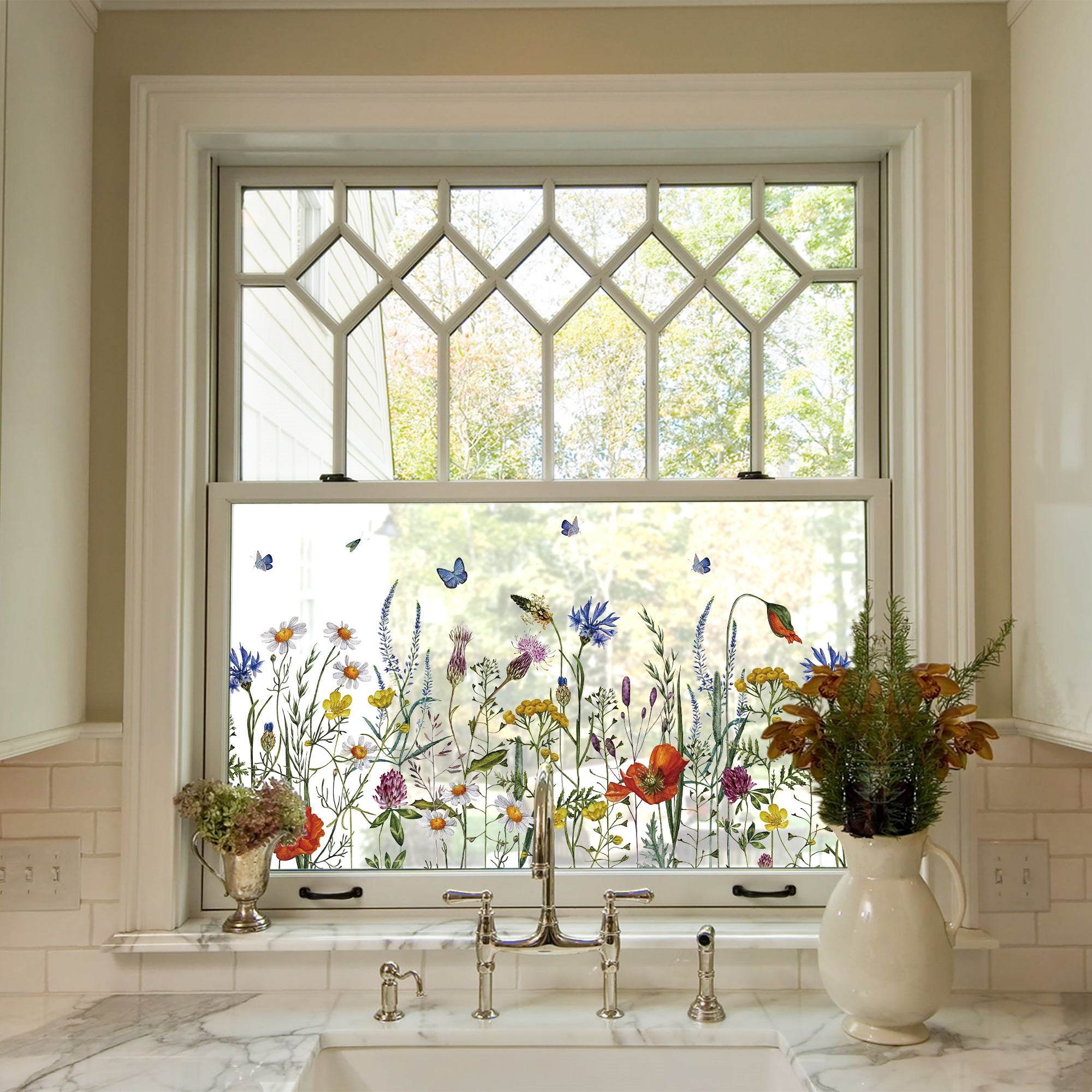 Wildflower Dream Stained Glass Decorative Window Film