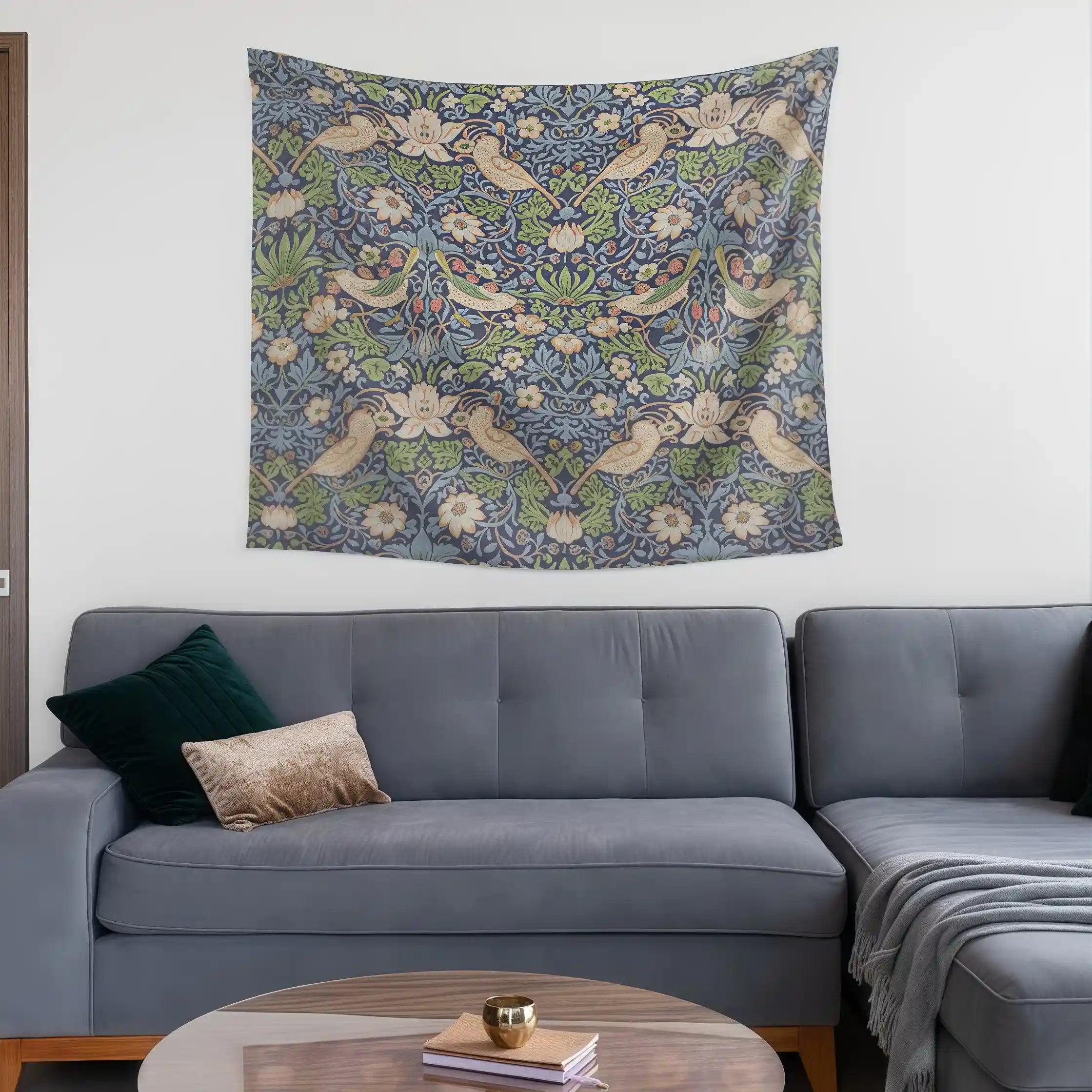 William Morris - Strawberry Thief Throw Blanket - Classic Vintage Style