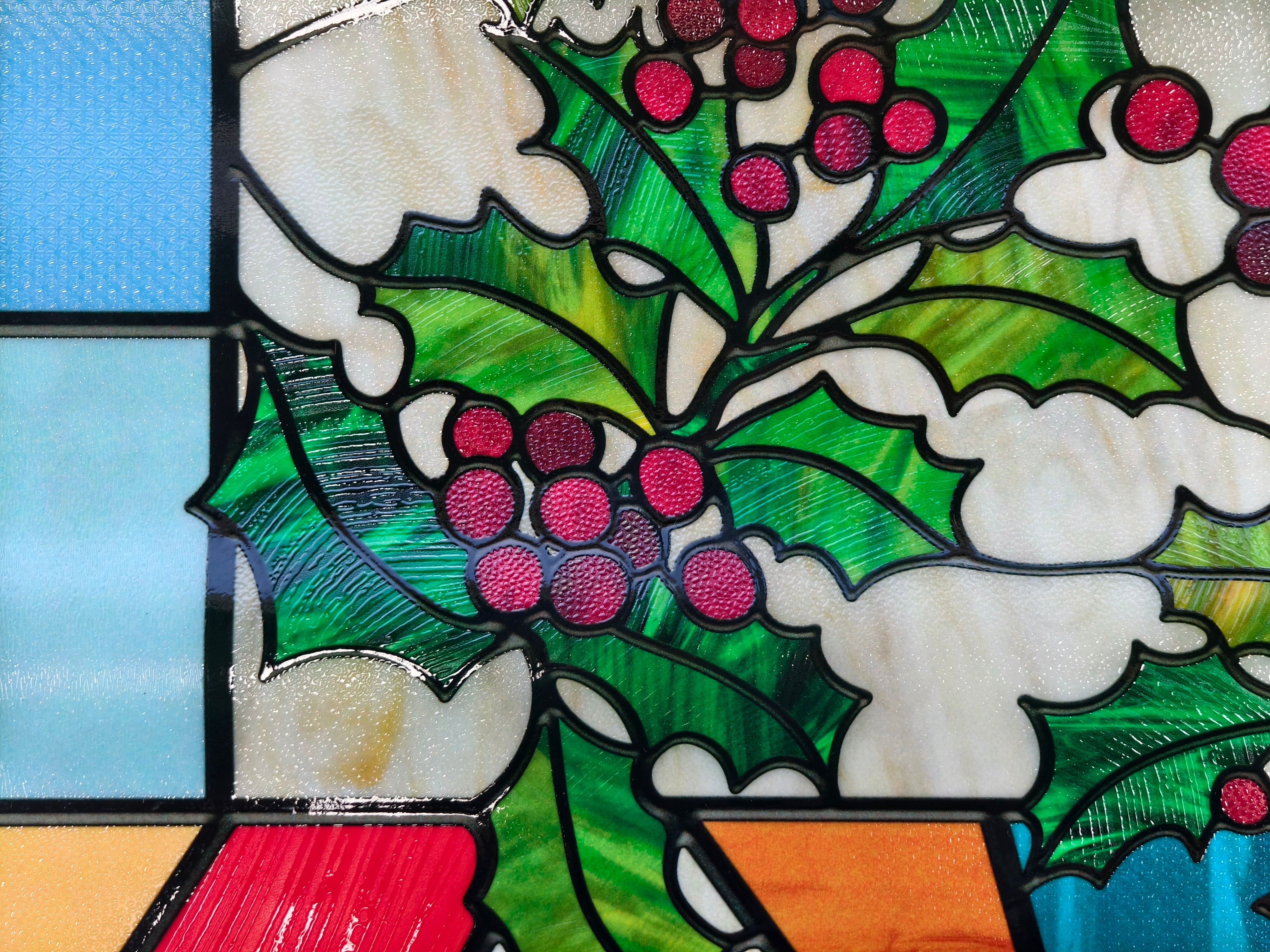 Film décoratif pour vitres en vitrail Lily