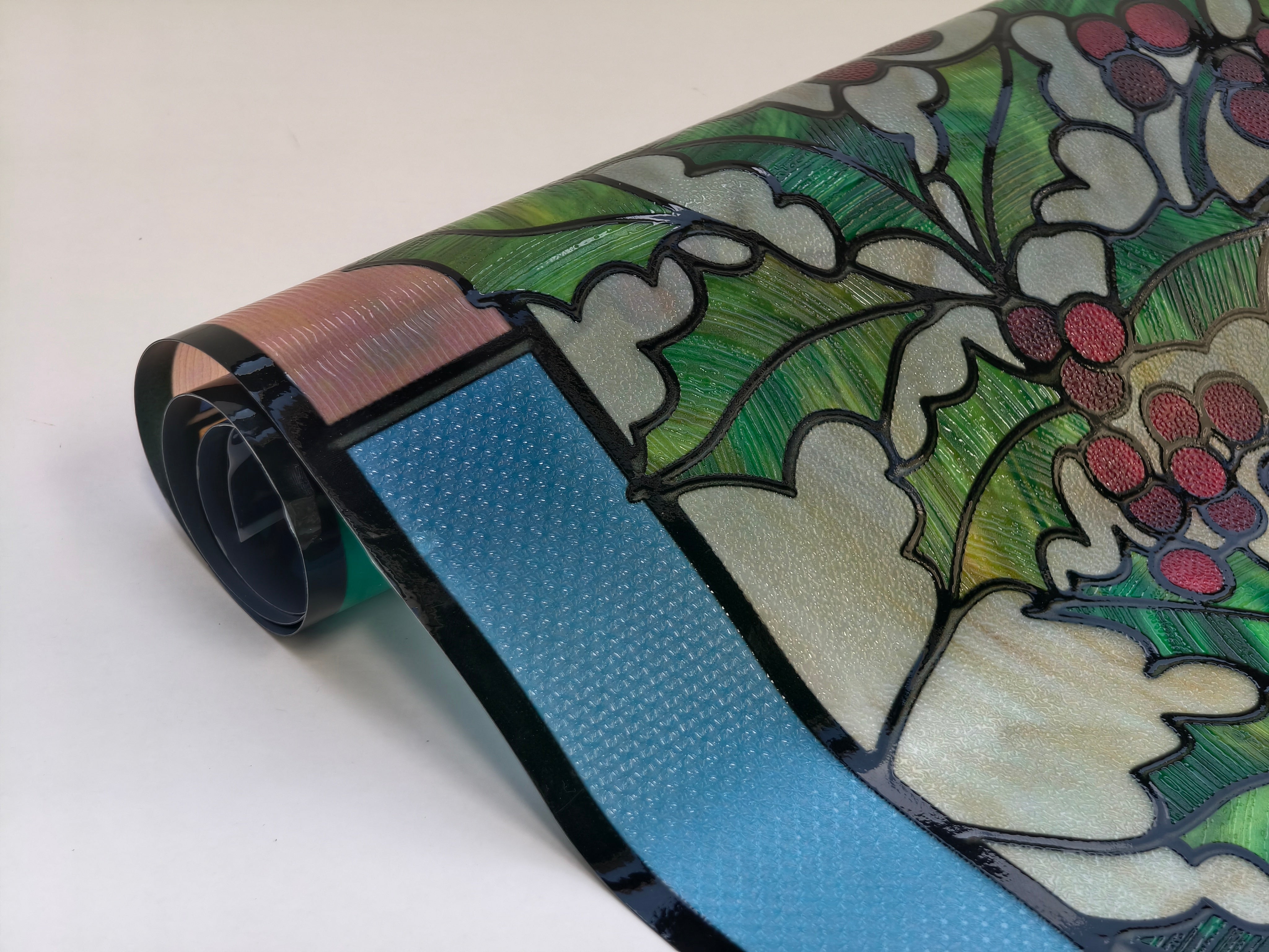 Film décoratif pour vitres en vitrail Lily