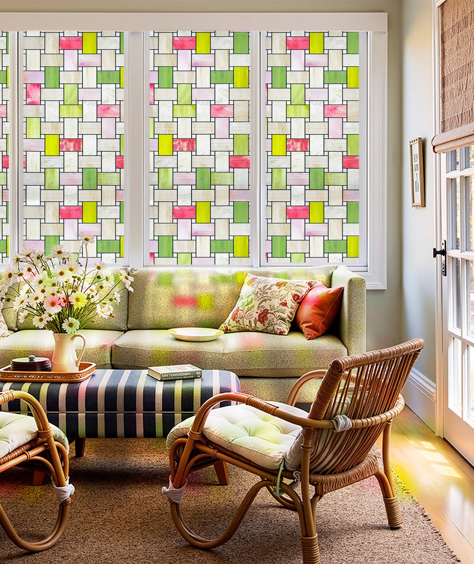 Film décoratif pour vitres teintées Blue Clover Glow