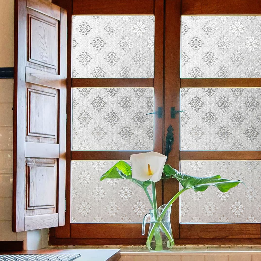 Frosted Bloom Stained Glass Decorative Window Film