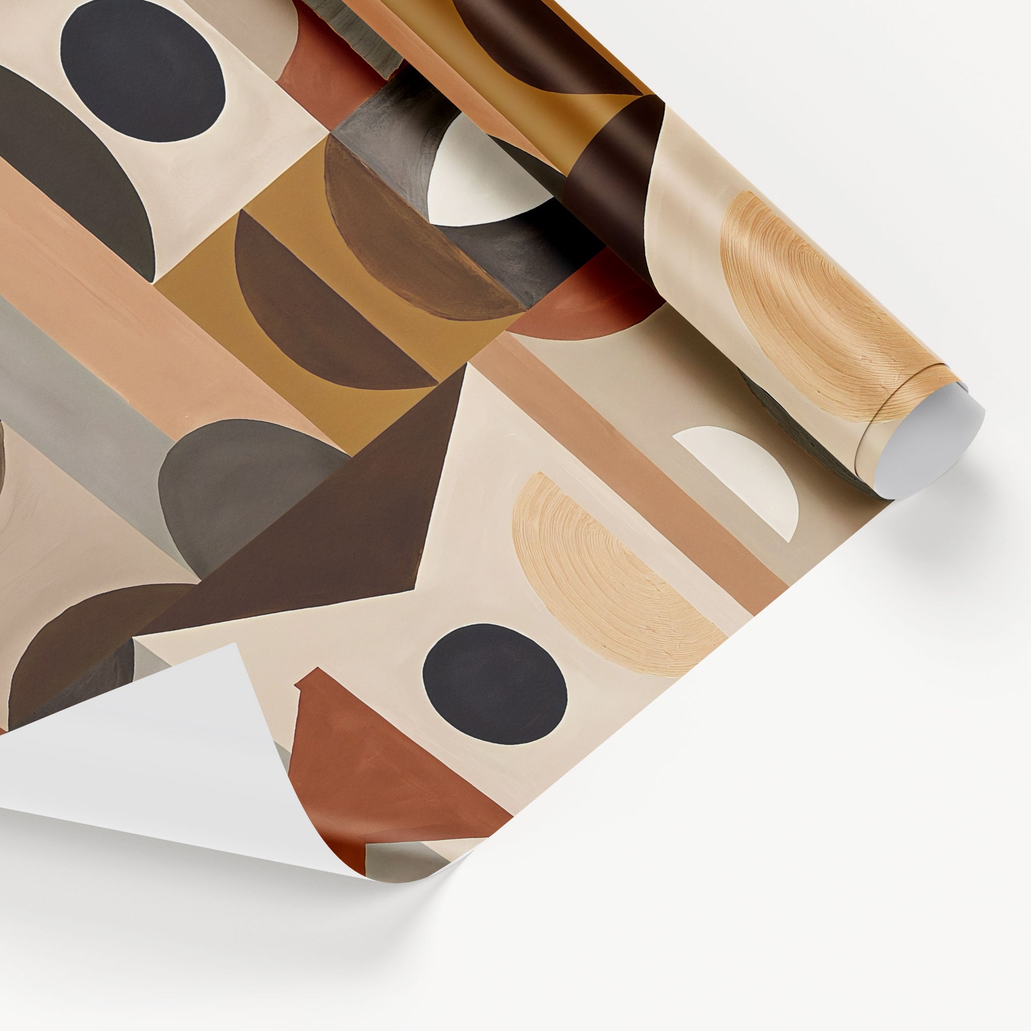 Papier peint adhésif Blue Flow Linearity – Géométrie moderne en beige mat et bleu marine