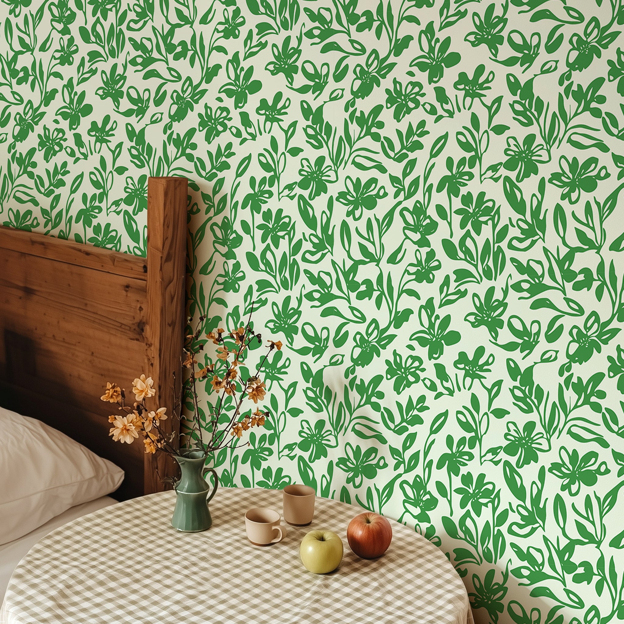 Walanz Tech - Cloth Bold - Line Floral Peel And Stick Wallpaper – Self - Adhesive Vinyl Roll for Accent Walls
