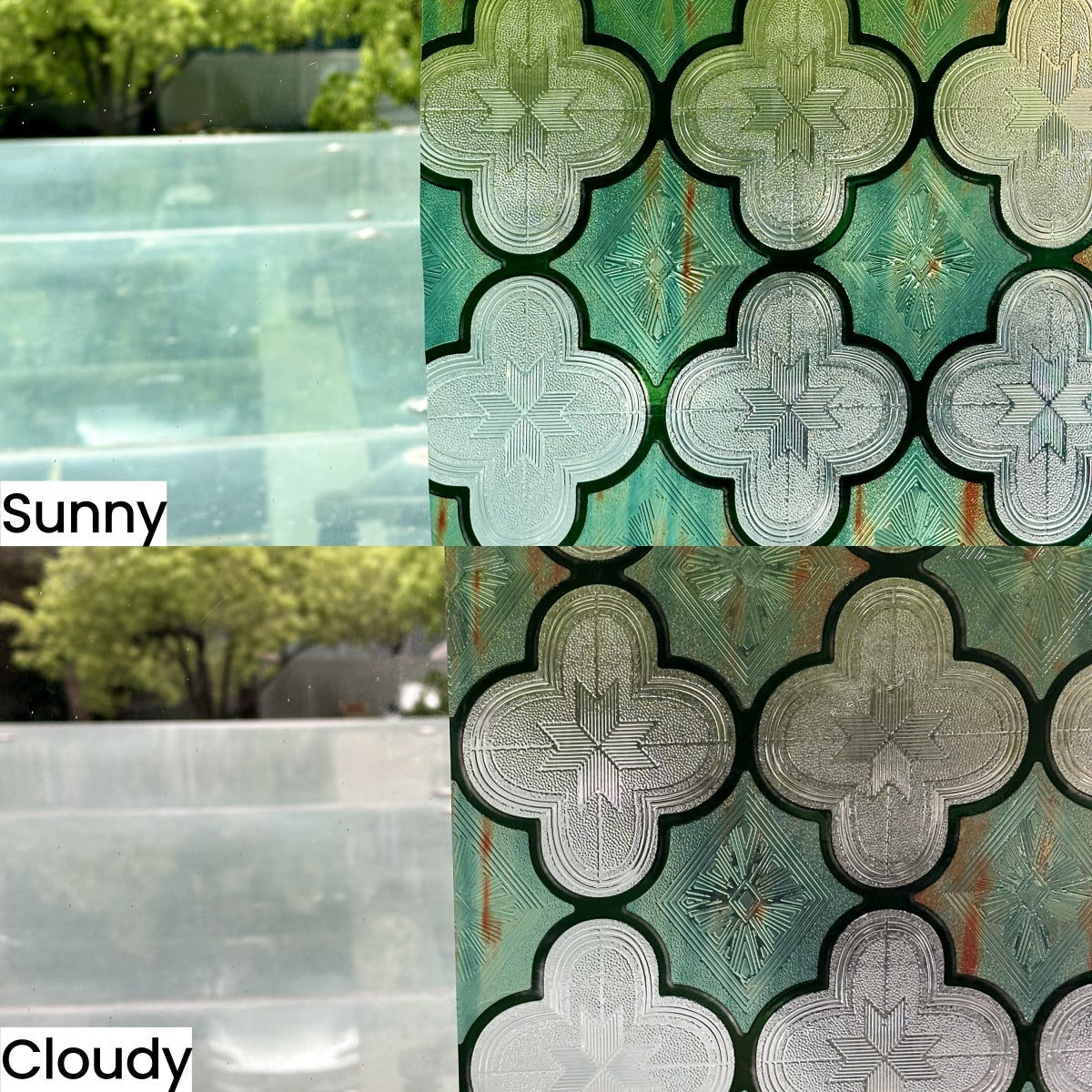 Green Canglang Pavilion Stained Glass Decorative Window Film