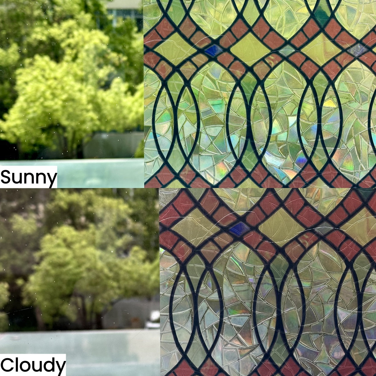 Amber Flowing Light Stained Glass Decorative Window Film