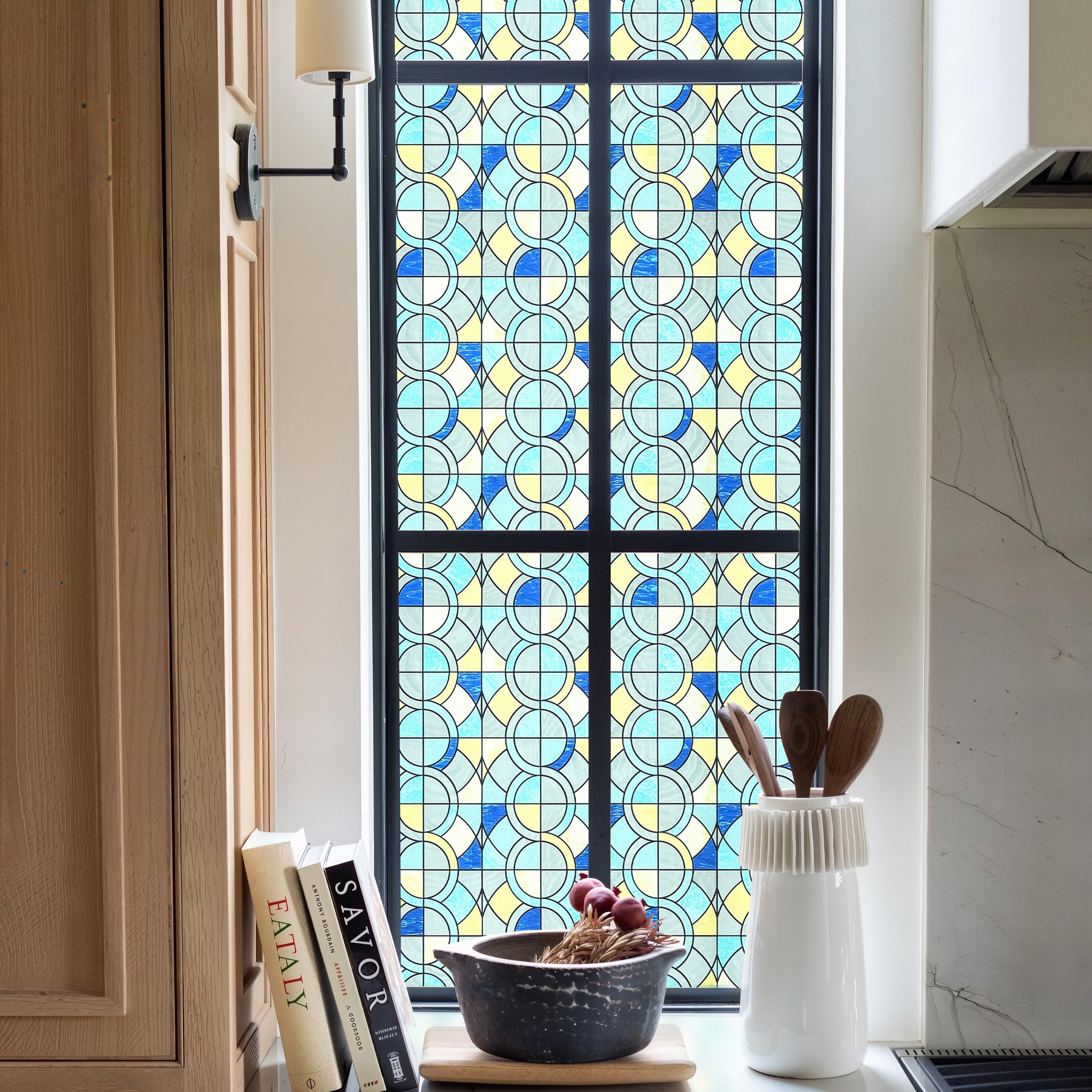 Película decorativa para ventanas con vitrales Victoria