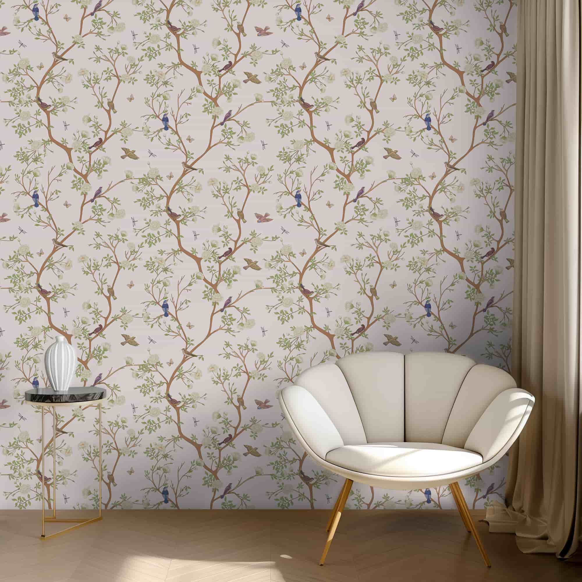 peel and stick wallpaper-Whisper of the Woodland Birds-1