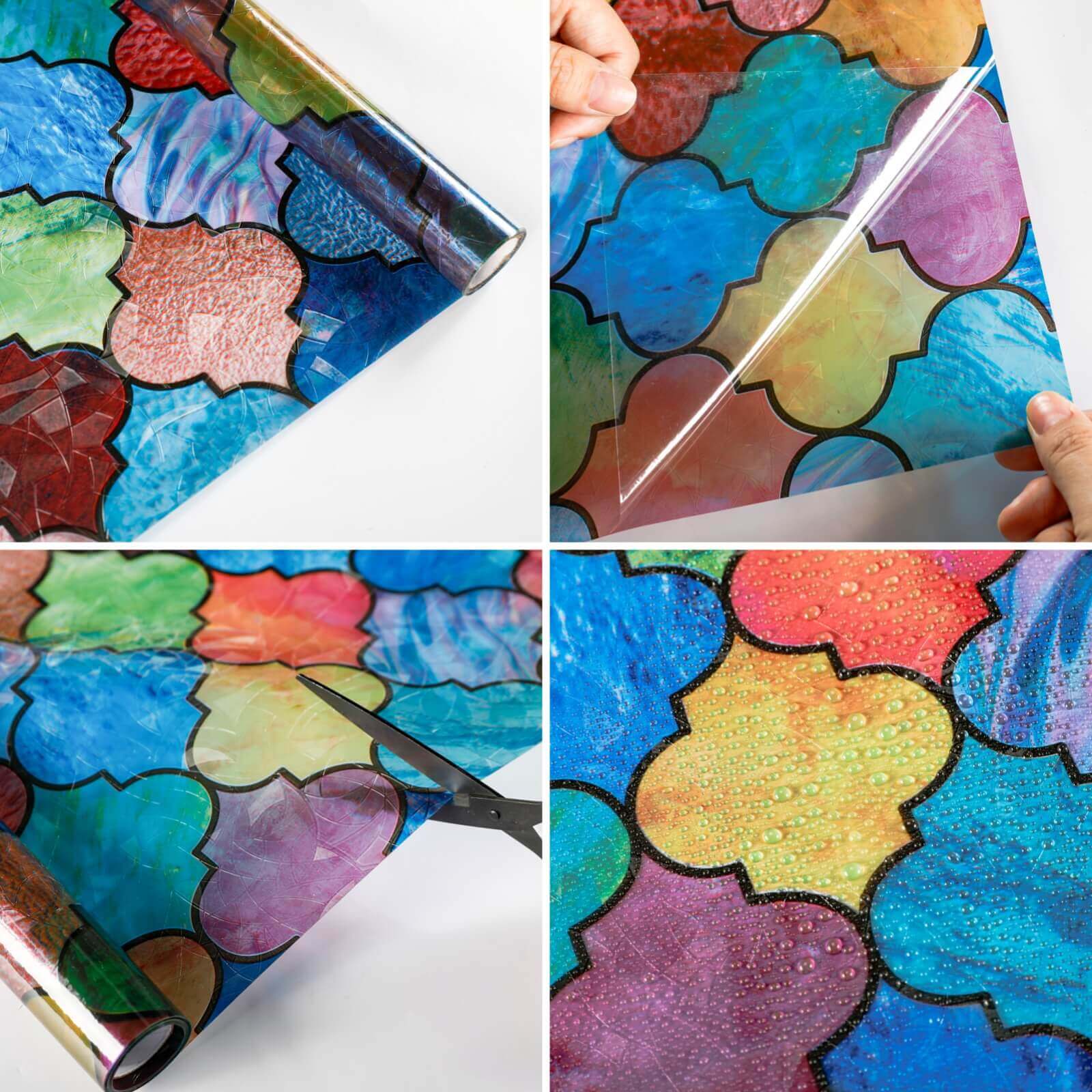 Colorful Cloverleaf Rainbow Laser Window Film | Fancyfix