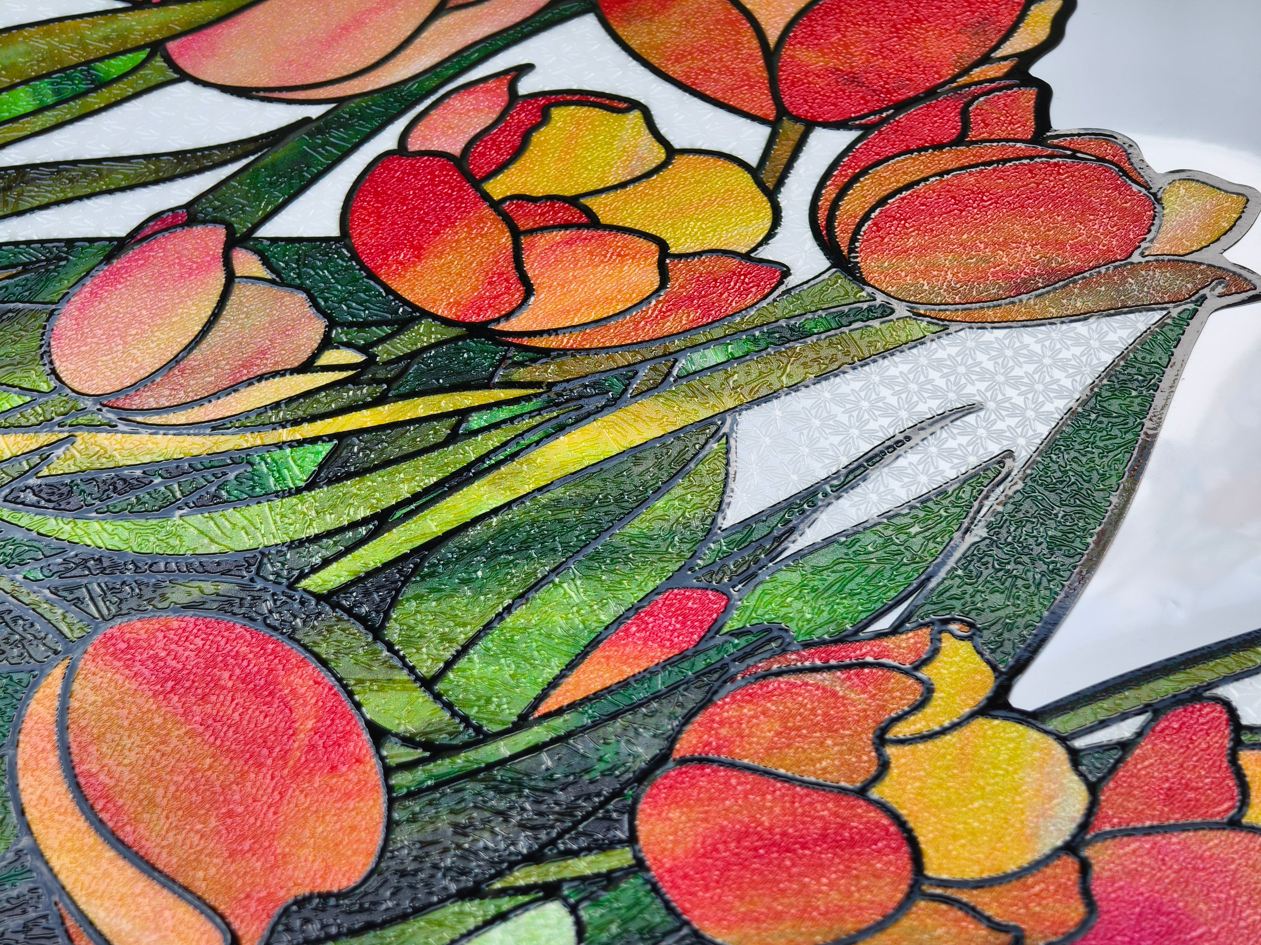 Film pour vitrail Green Gleam – Film statique décoratif moderne pour fenêtre