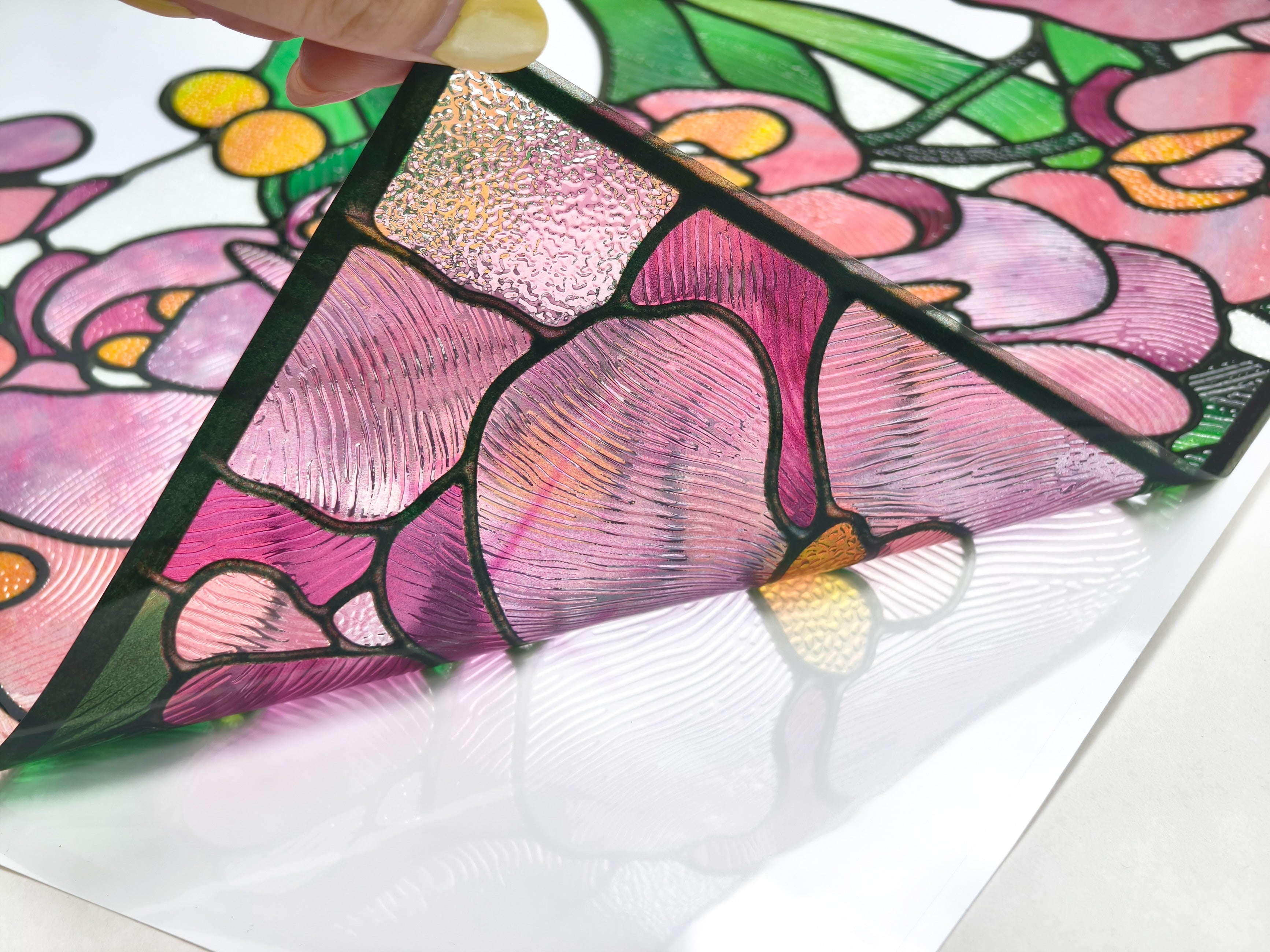 Film pour vitrail Green Gleam – Film statique décoratif moderne pour fenêtre