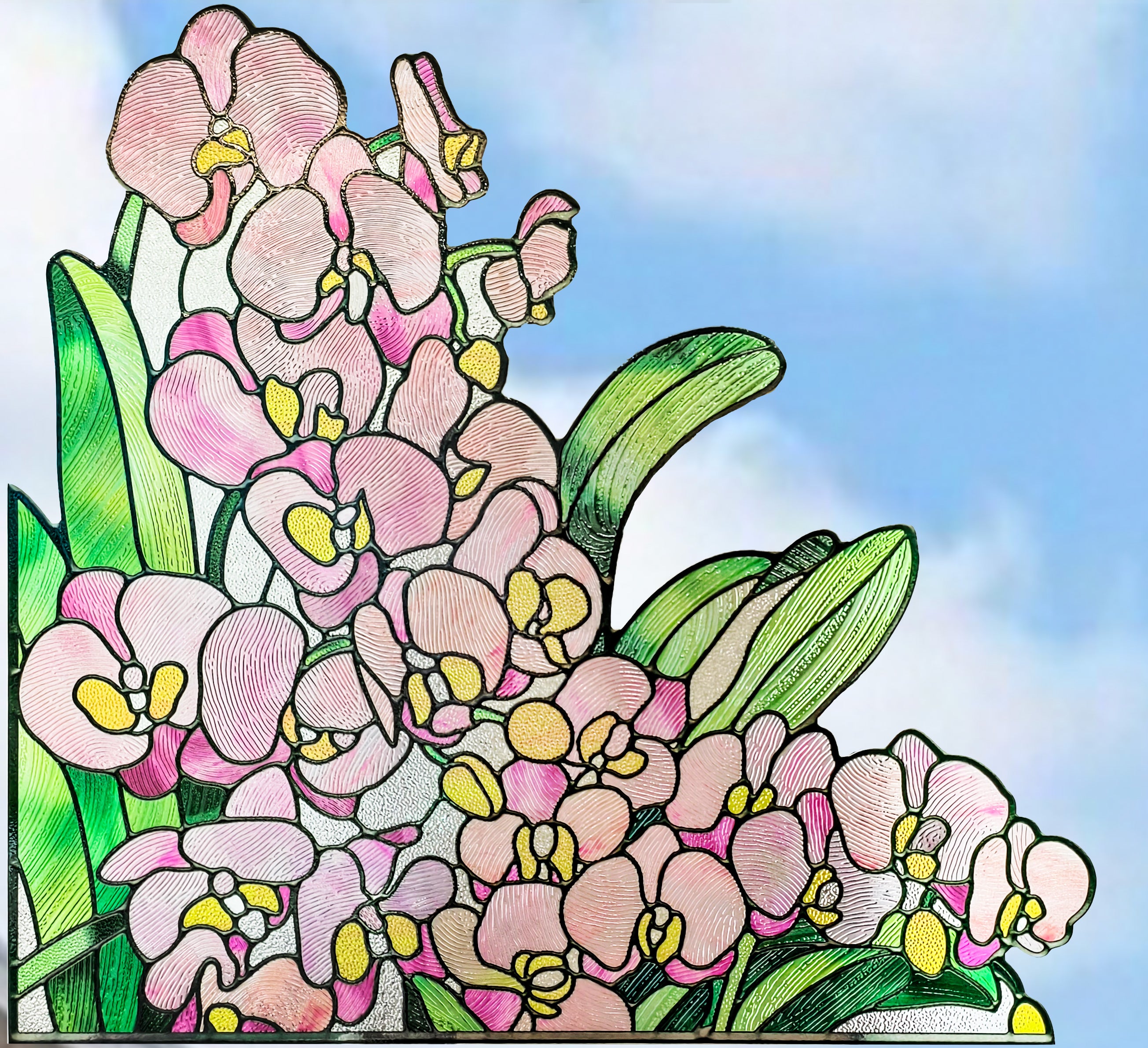 Film pour vitrail Green Gleam – Film statique décoratif moderne pour fenêtre