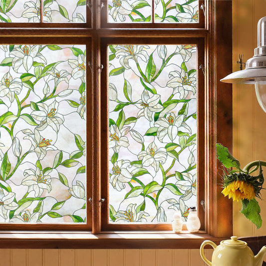 Lily Stained Glass Decorative Window Film